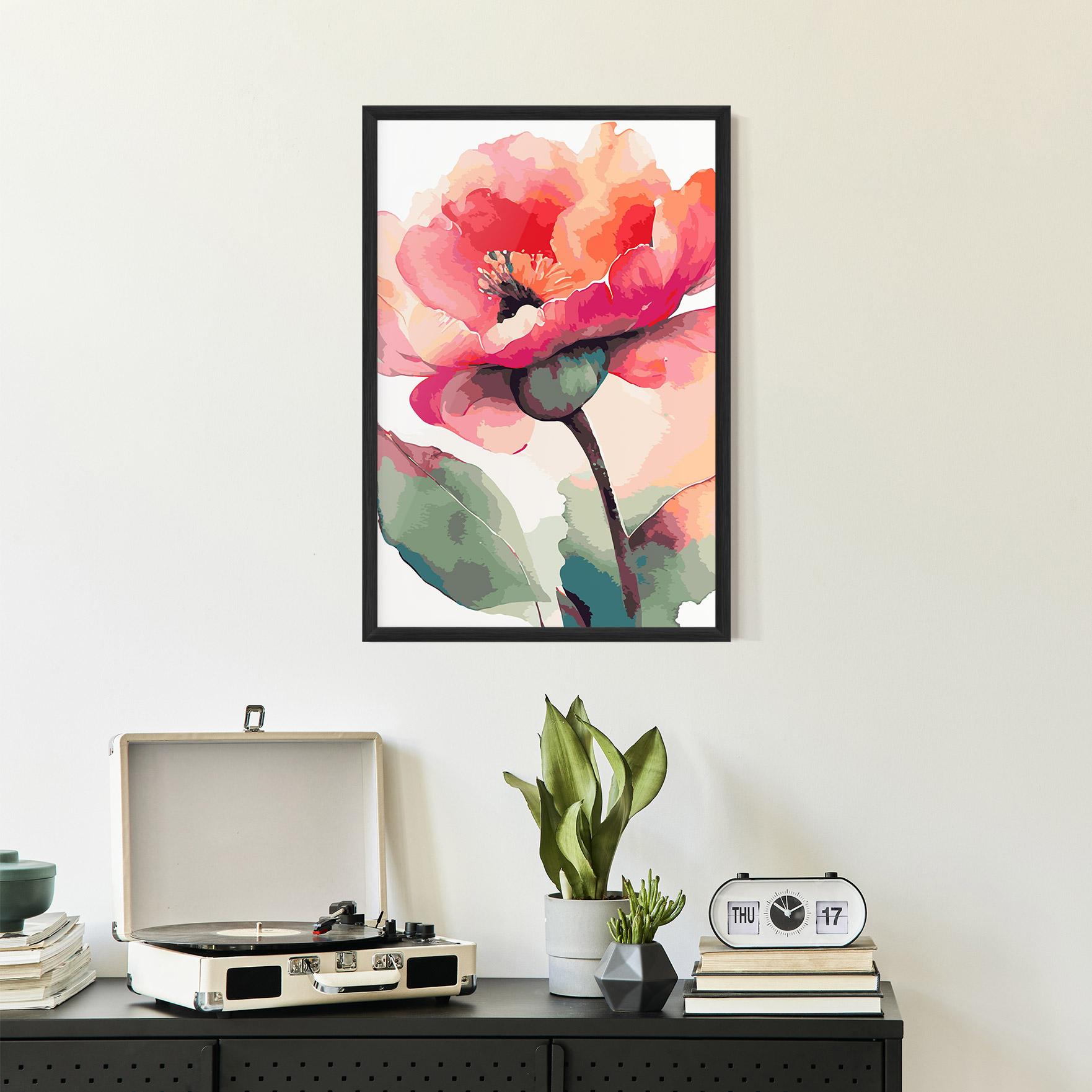 Gerahmte Poster Pastel Poppy mockup 2