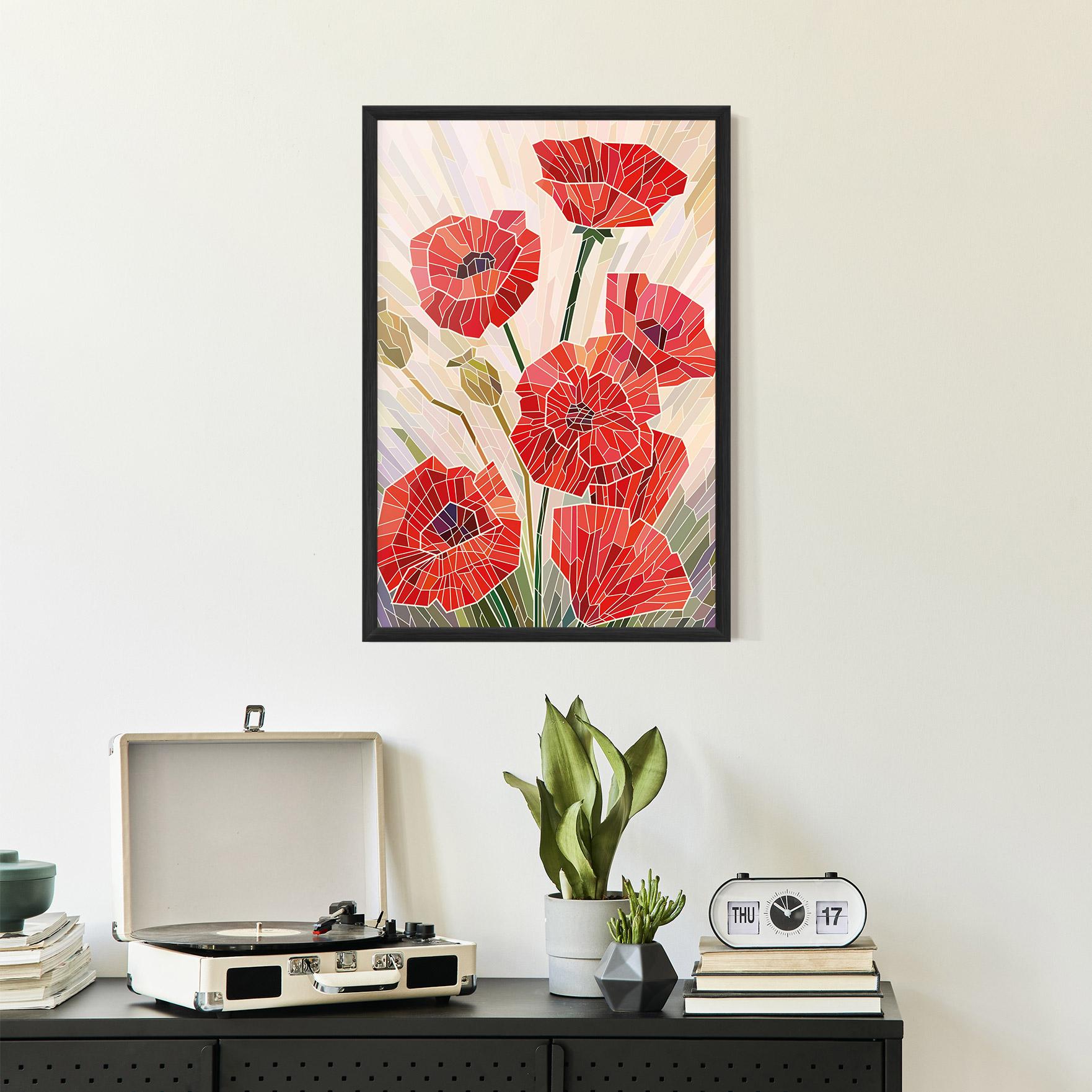 Gerahmte Poster Poppy Glass mockup 2