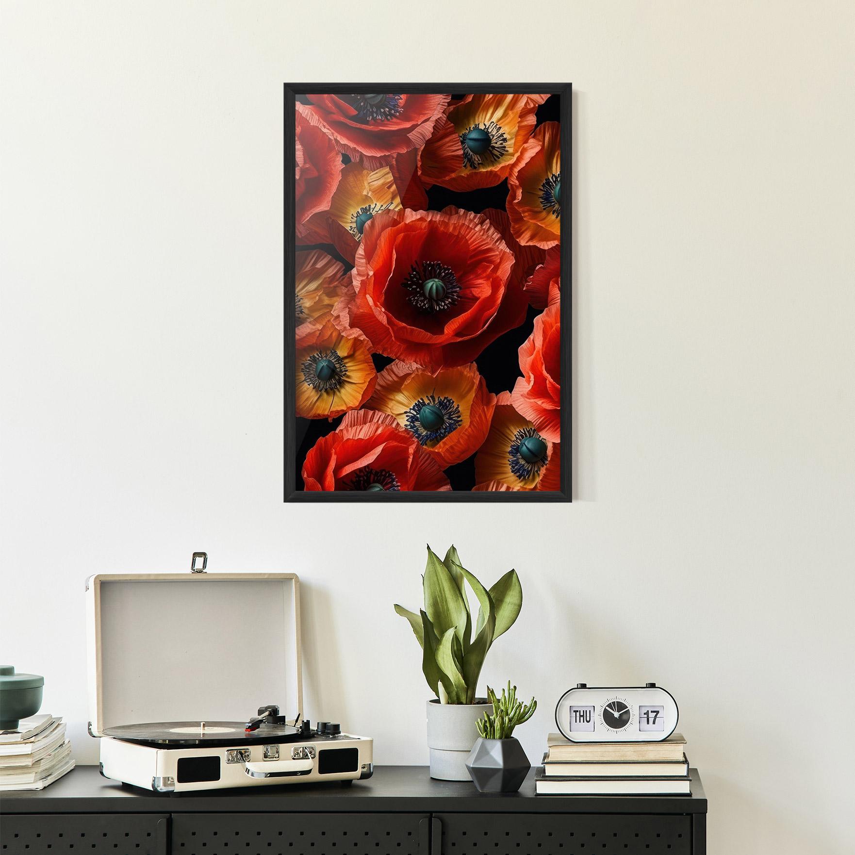 Gerahmte Poster Red Orange Poppy mockup 2