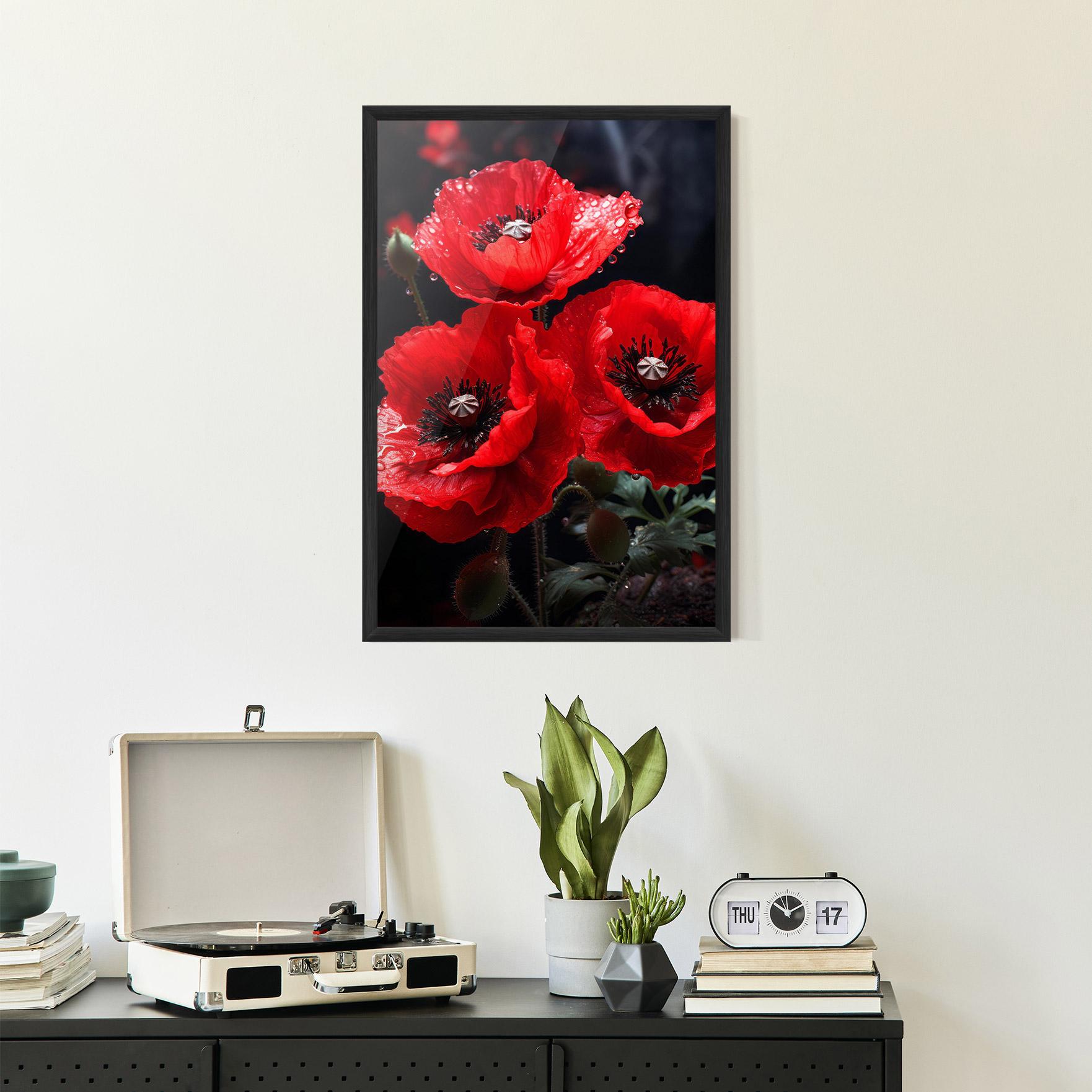 Gerahmte Poster Red Poppy mockup 2