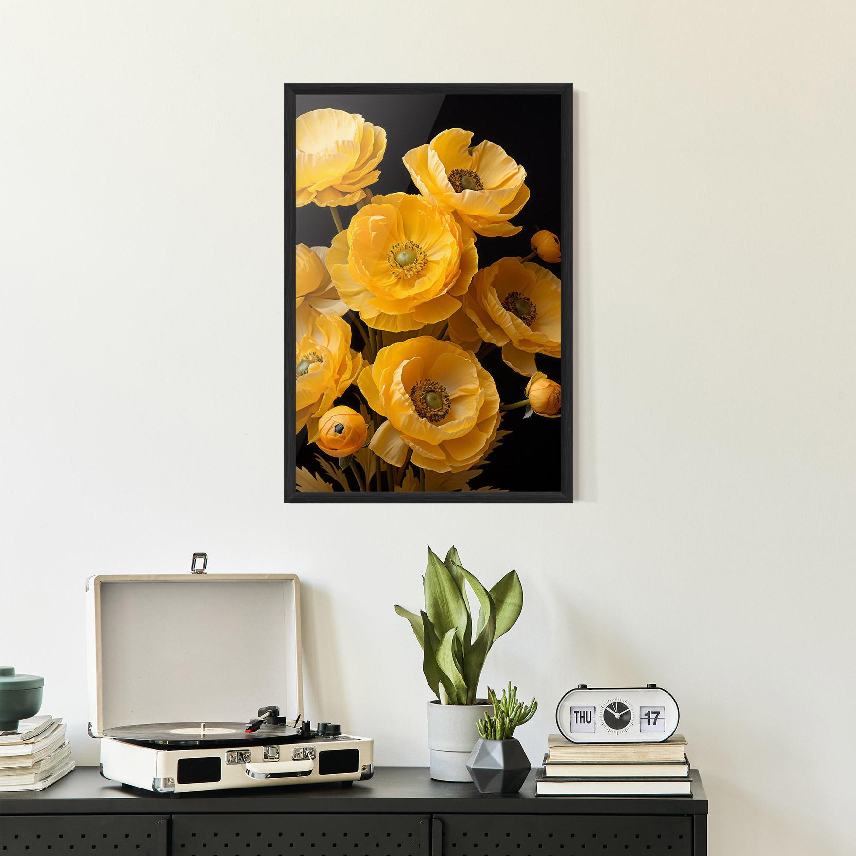 Gerahmte Poster Yellow Poppy mockup 2