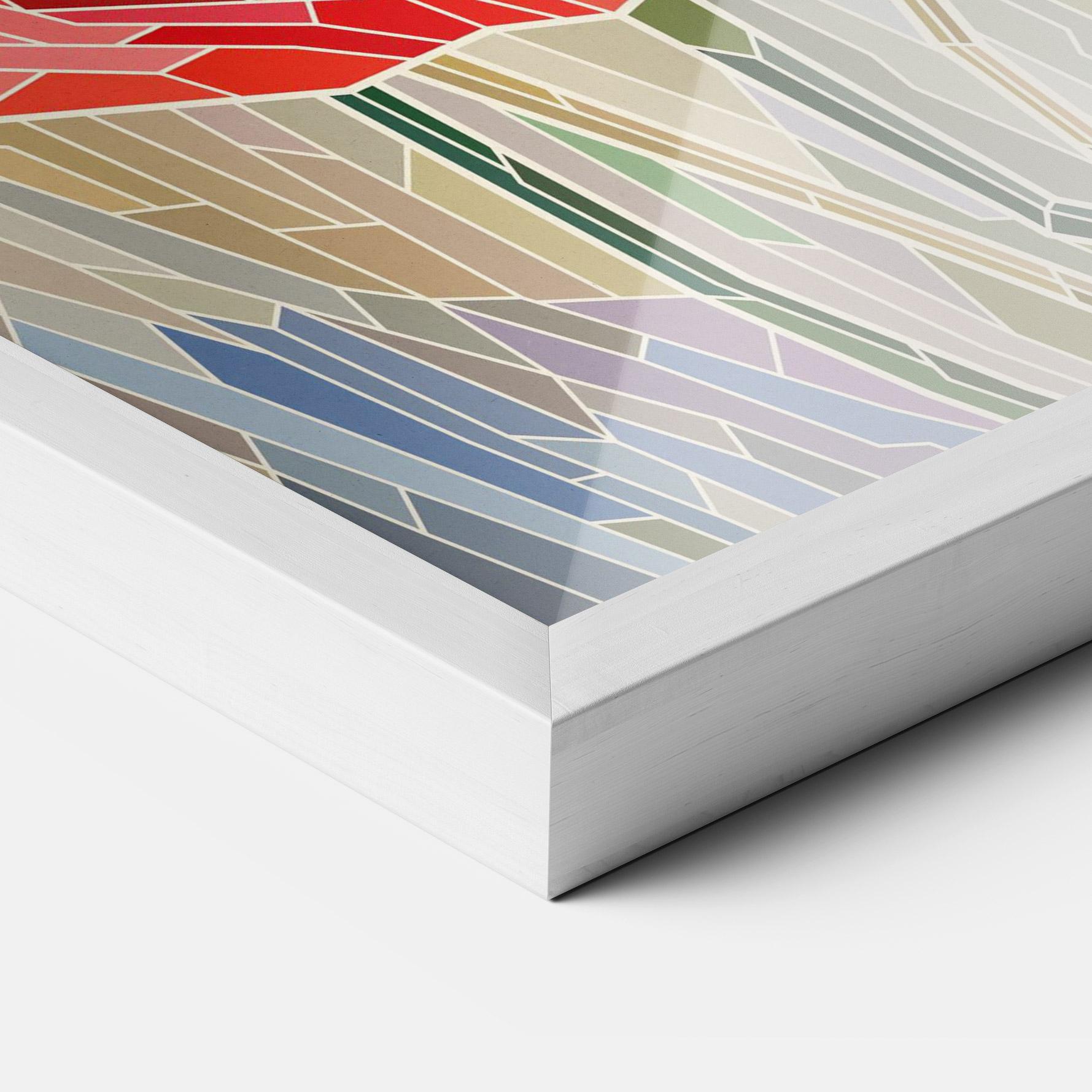 Gerahmte Poster Poppy Stained Glass mockup 3