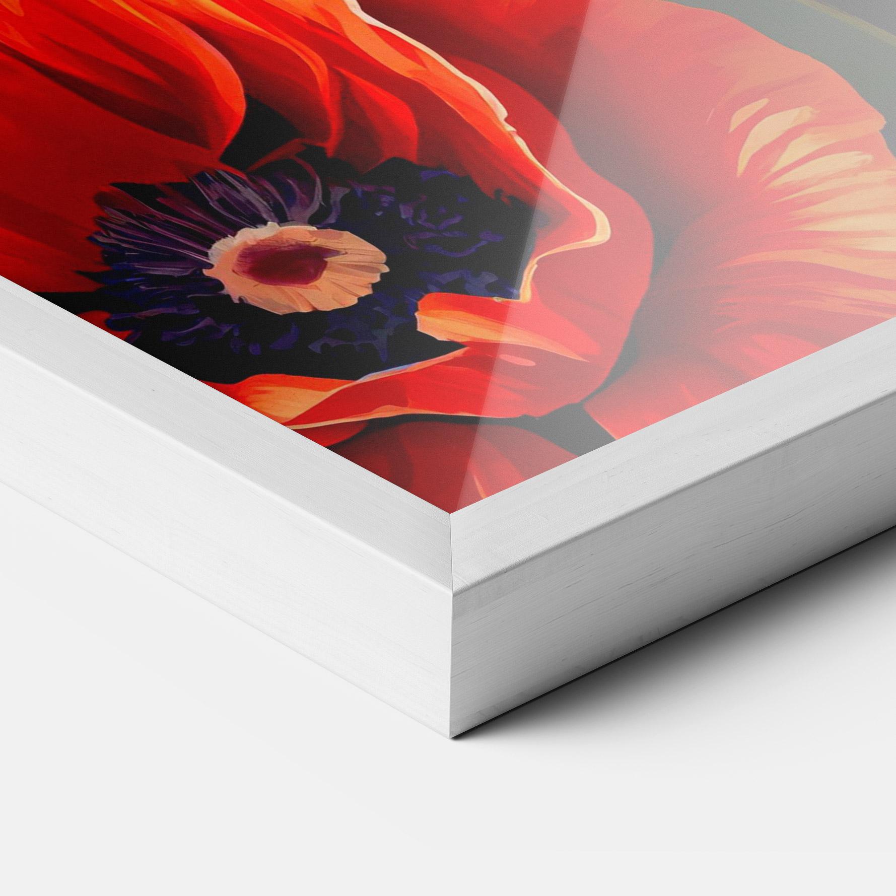 Gerahmte Poster Pretty Poppy On Green mockup 3