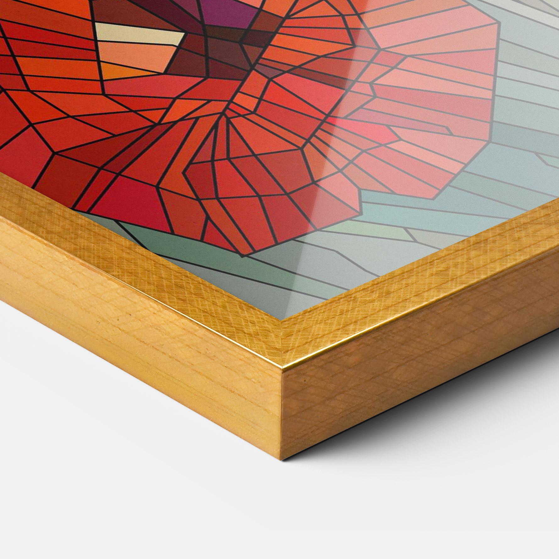 Gerahmte Poster Blue Glass Poppy mockup 3