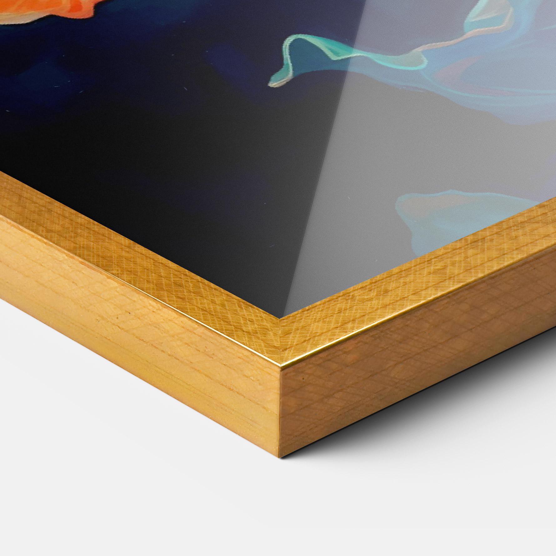 Gerahmte Poster Orange Blue Poppy mockup 3