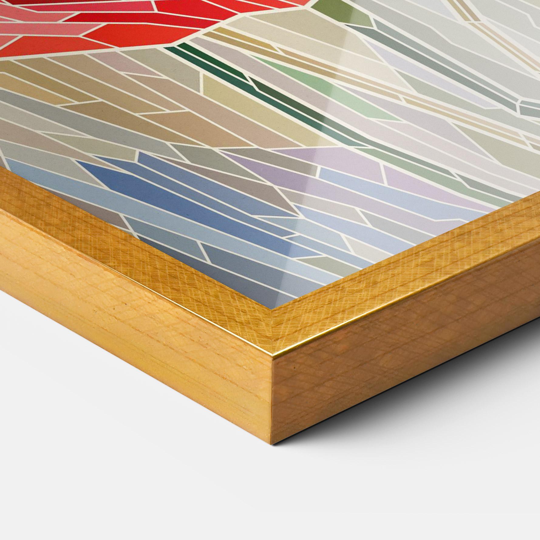 Gerahmte Poster Poppy Stained Glass mockup 3