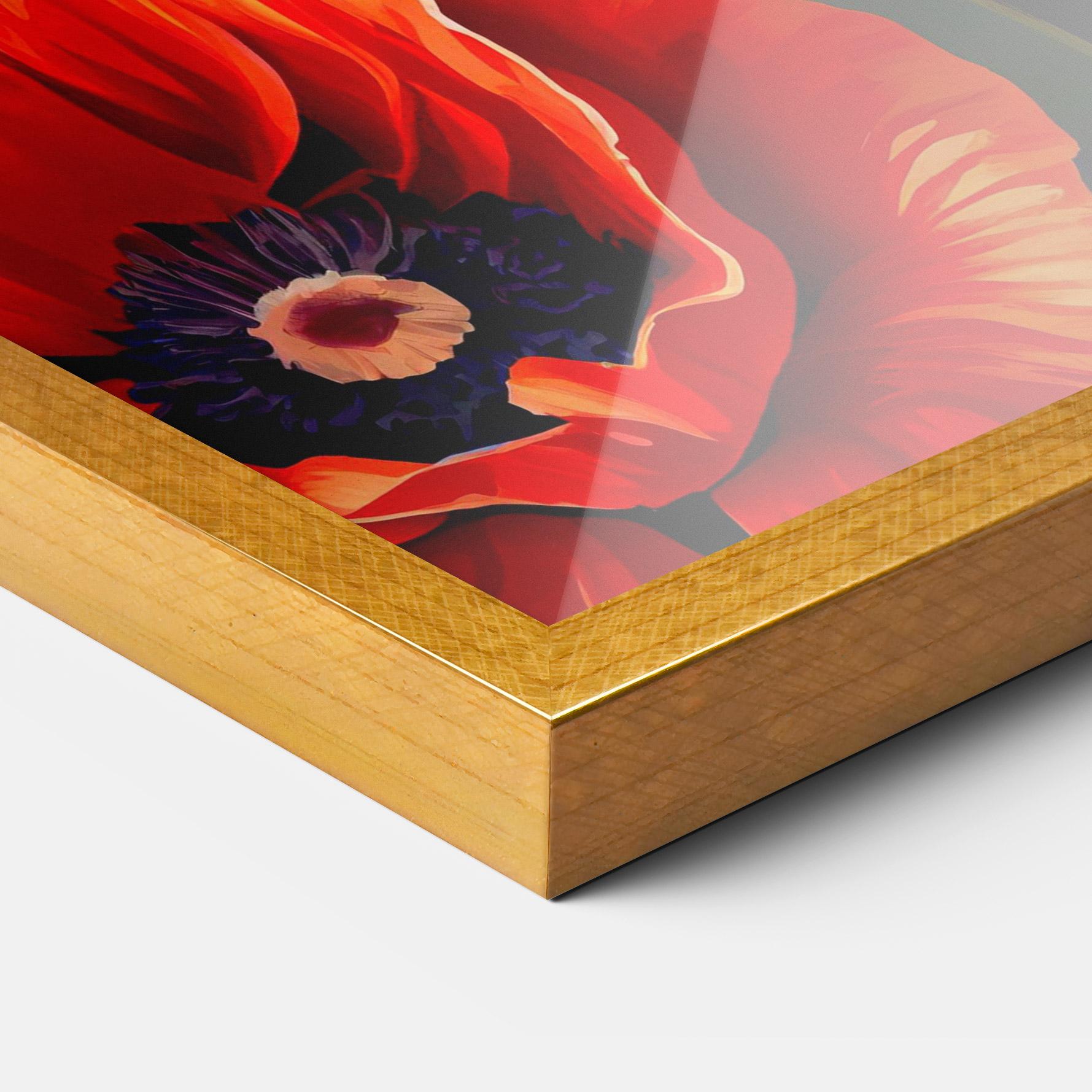 Gerahmte Poster Pretty Poppy On Green mockup 3