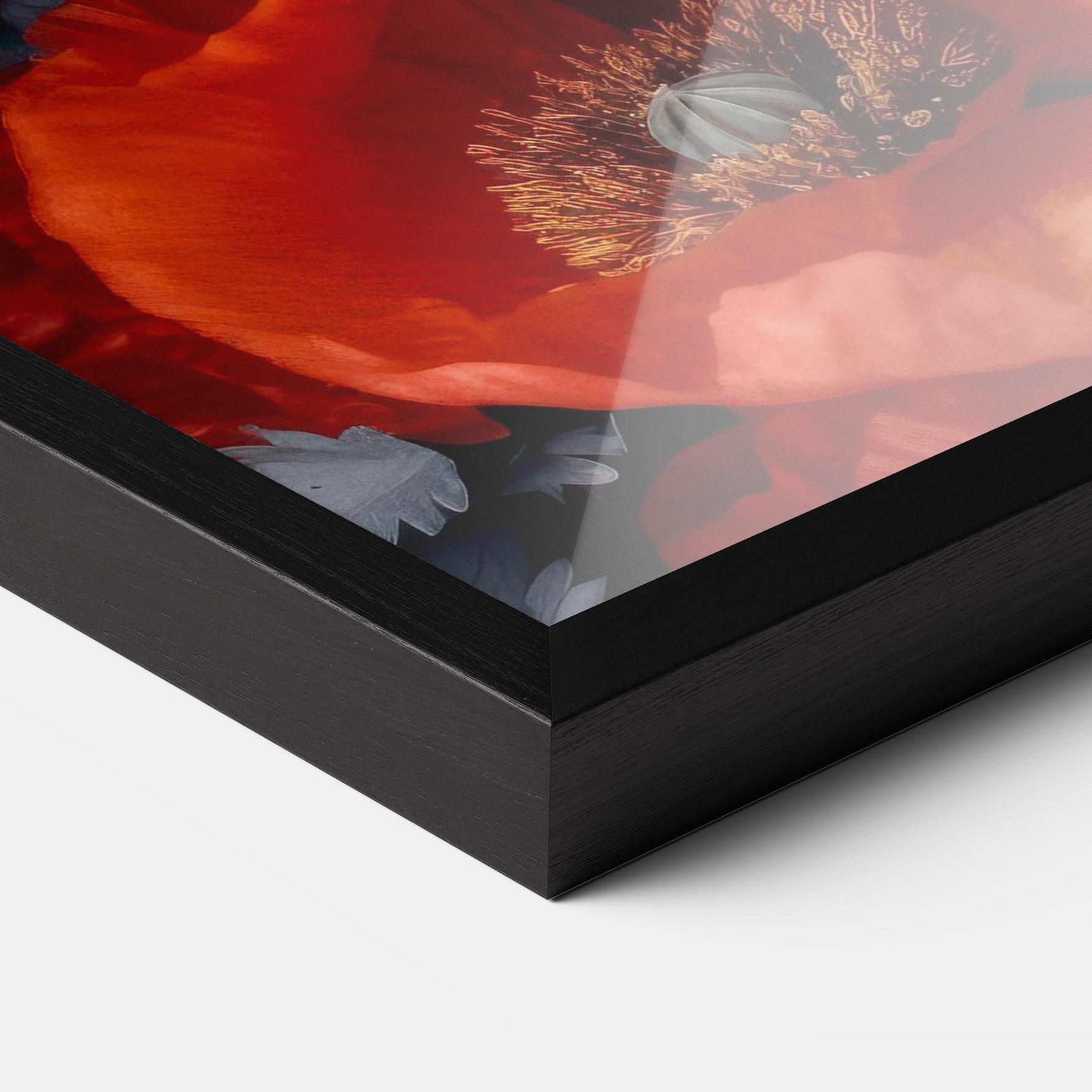 Gerahmte Poster Black Red Poppies mockup 3