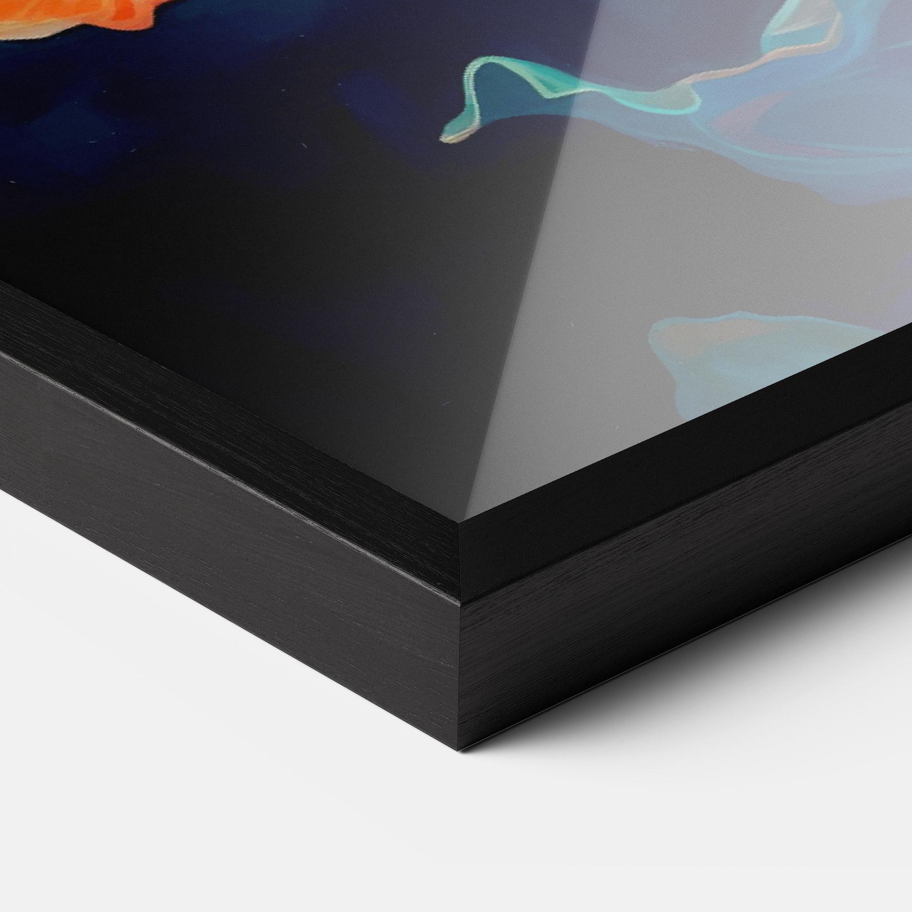 Gerahmte Poster Orange Blue Poppy mockup 3