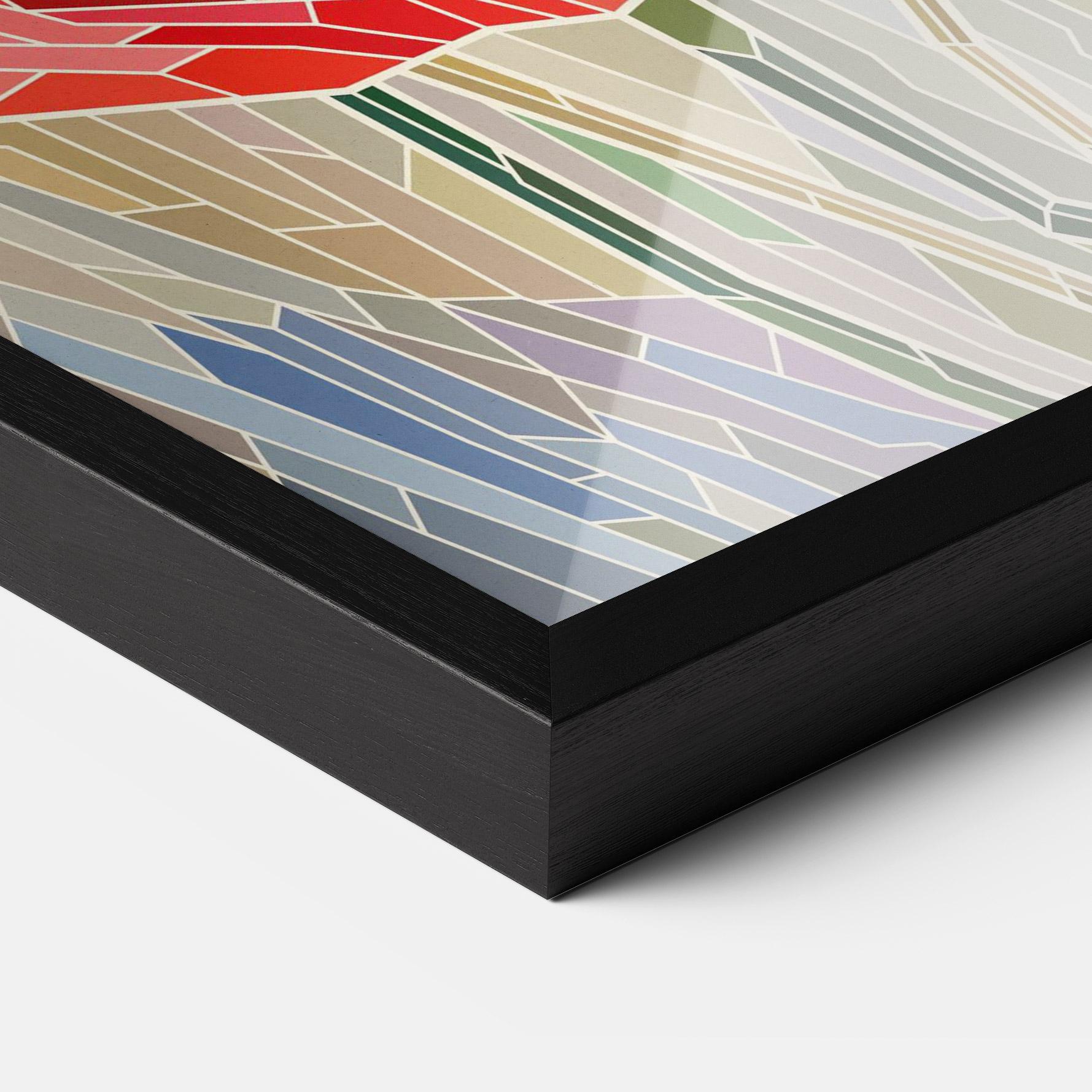 Gerahmte Poster Poppy Stained Glass mockup 3