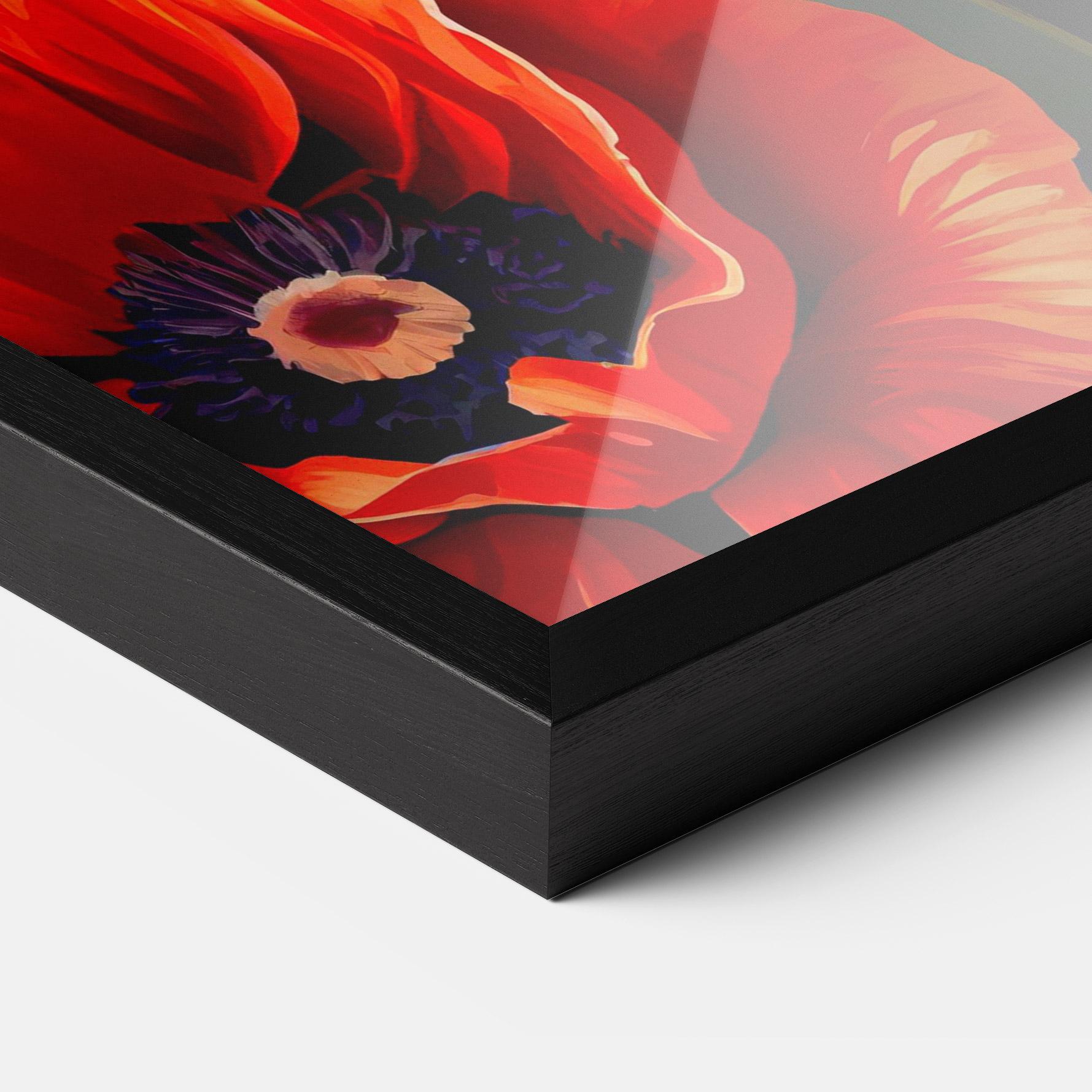 Gerahmte Poster Pretty Poppy On Green mockup 3