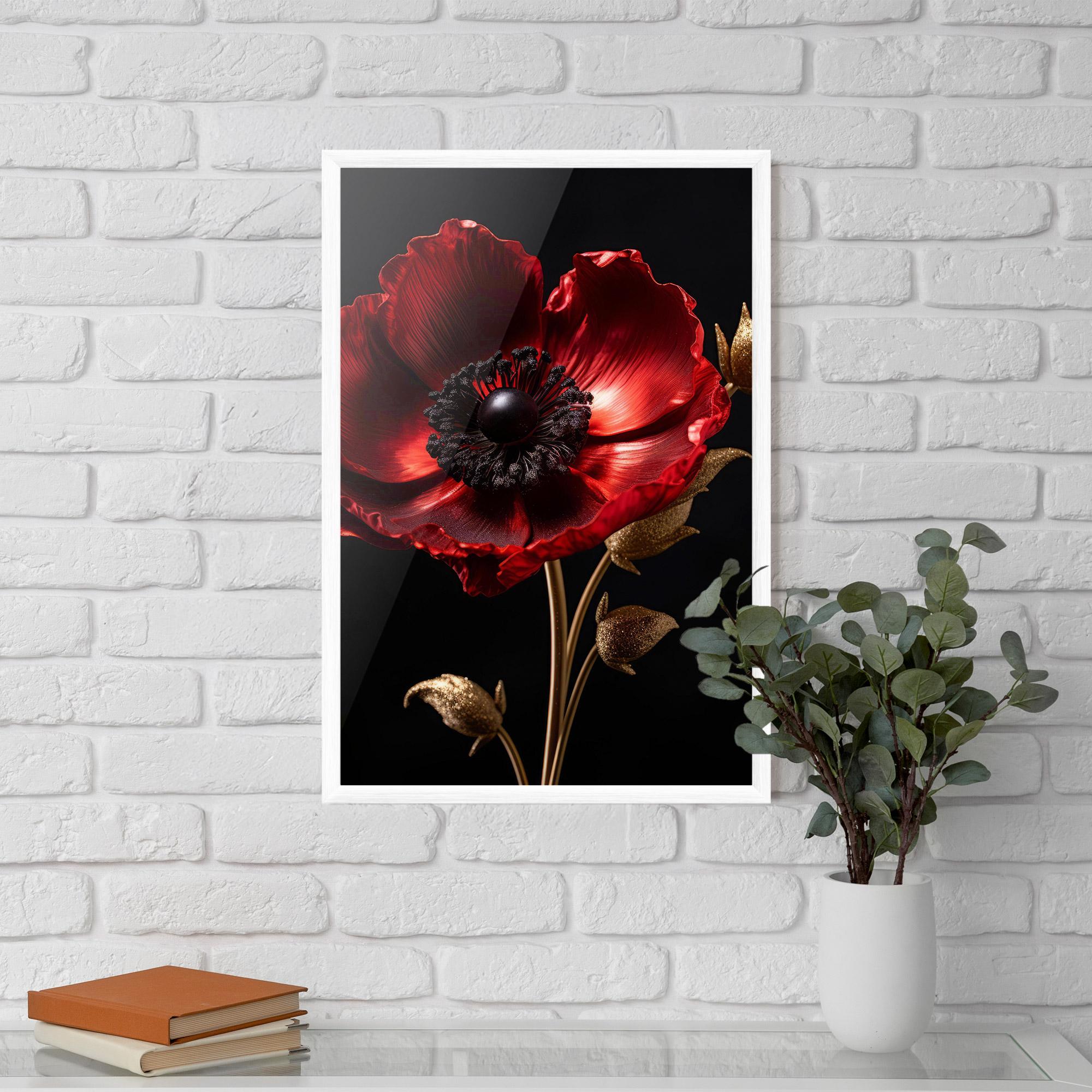 Gerahmte Poster Dark Red Poppy mockup 5