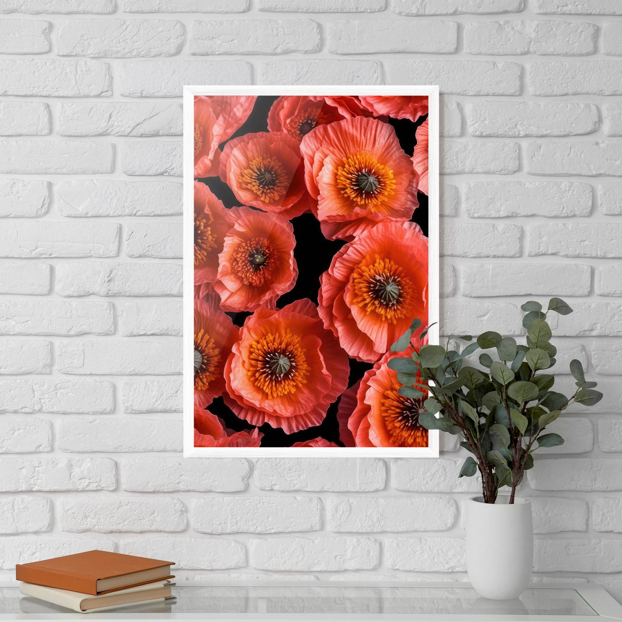 Gerahmte Poster Light Red Poppies mockup 5