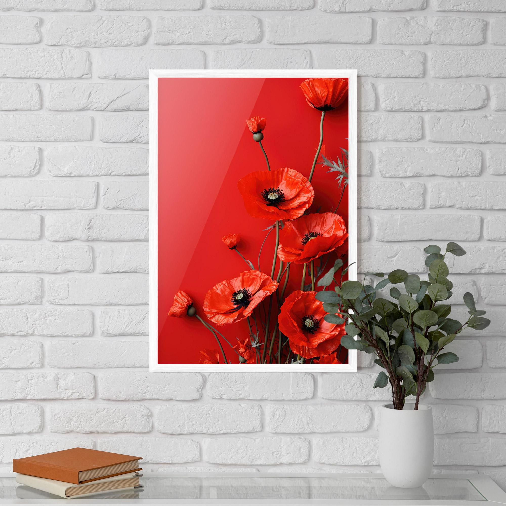Gerahmte Poster Poppies On The Table mockup 5