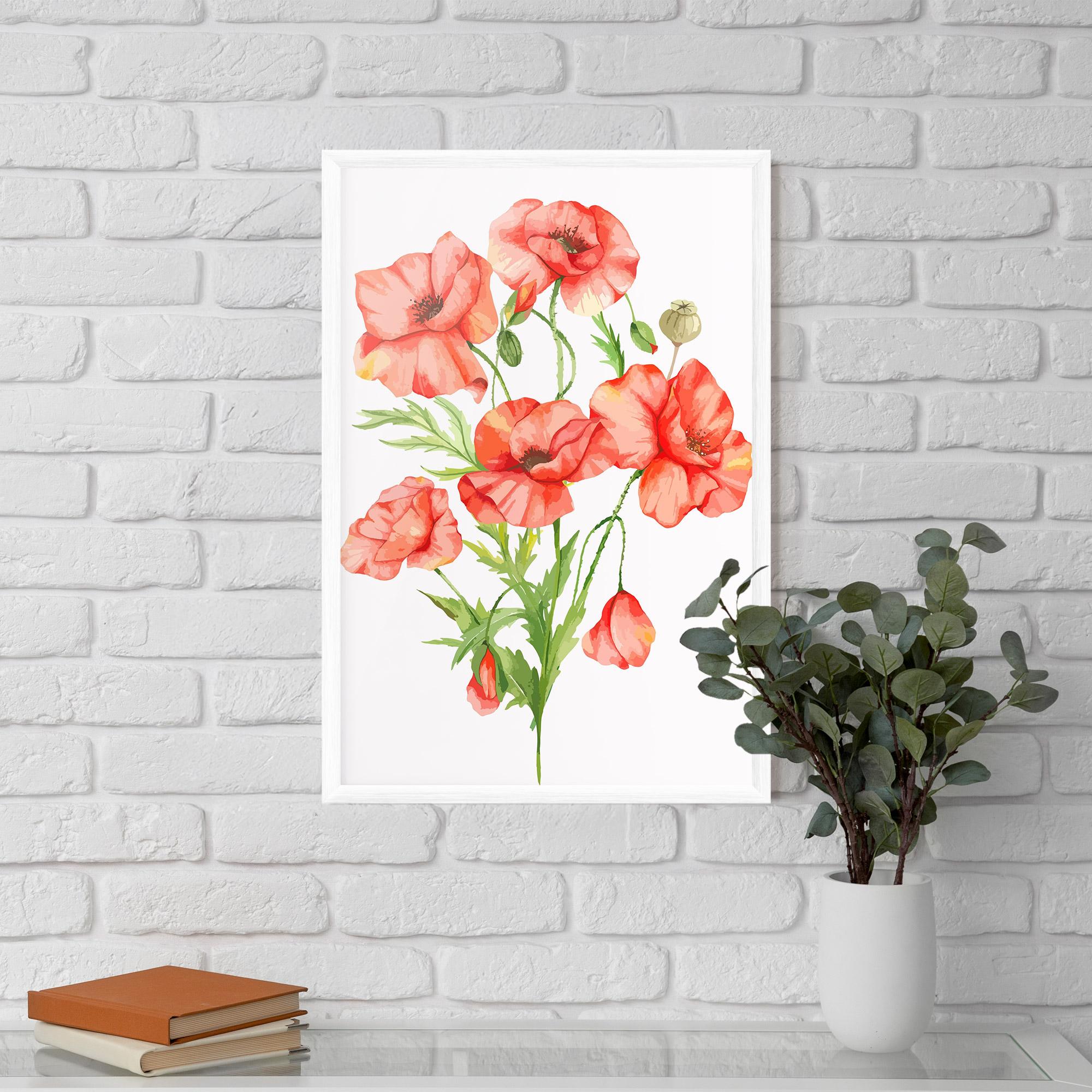Gerahmte Poster Red Pastel Poppy mockup 5