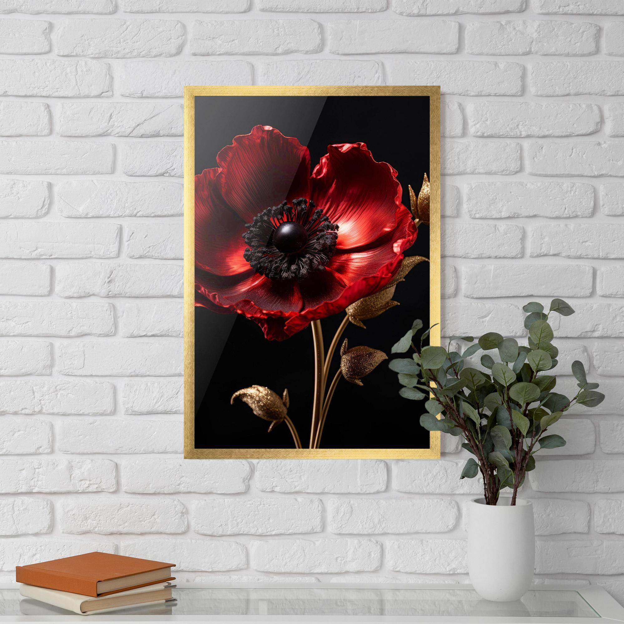 Gerahmte Poster Dark Red Poppy mockup 5