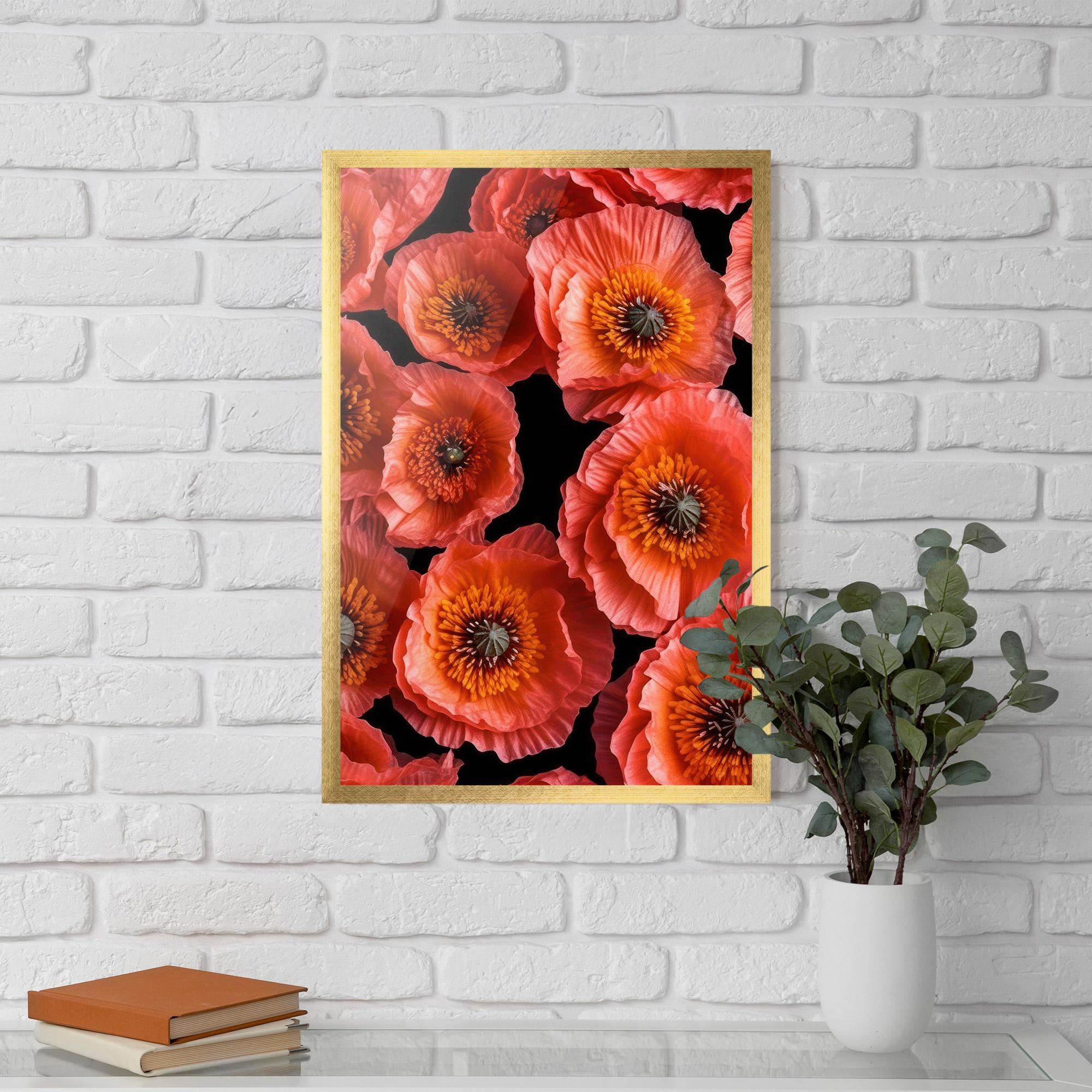 Gerahmte Poster Light Red Poppies mockup 5