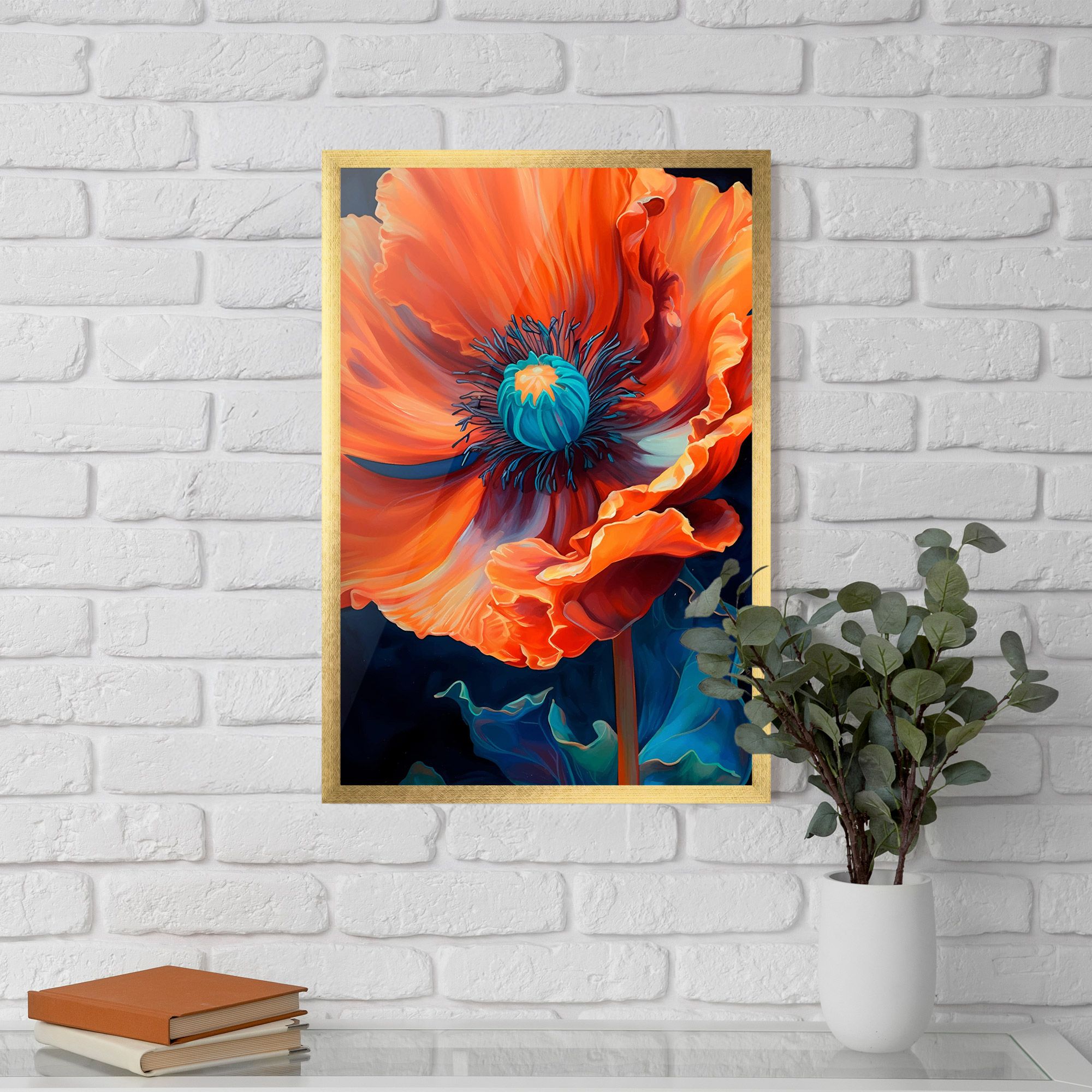 Orange Blue Poppy mockup 5