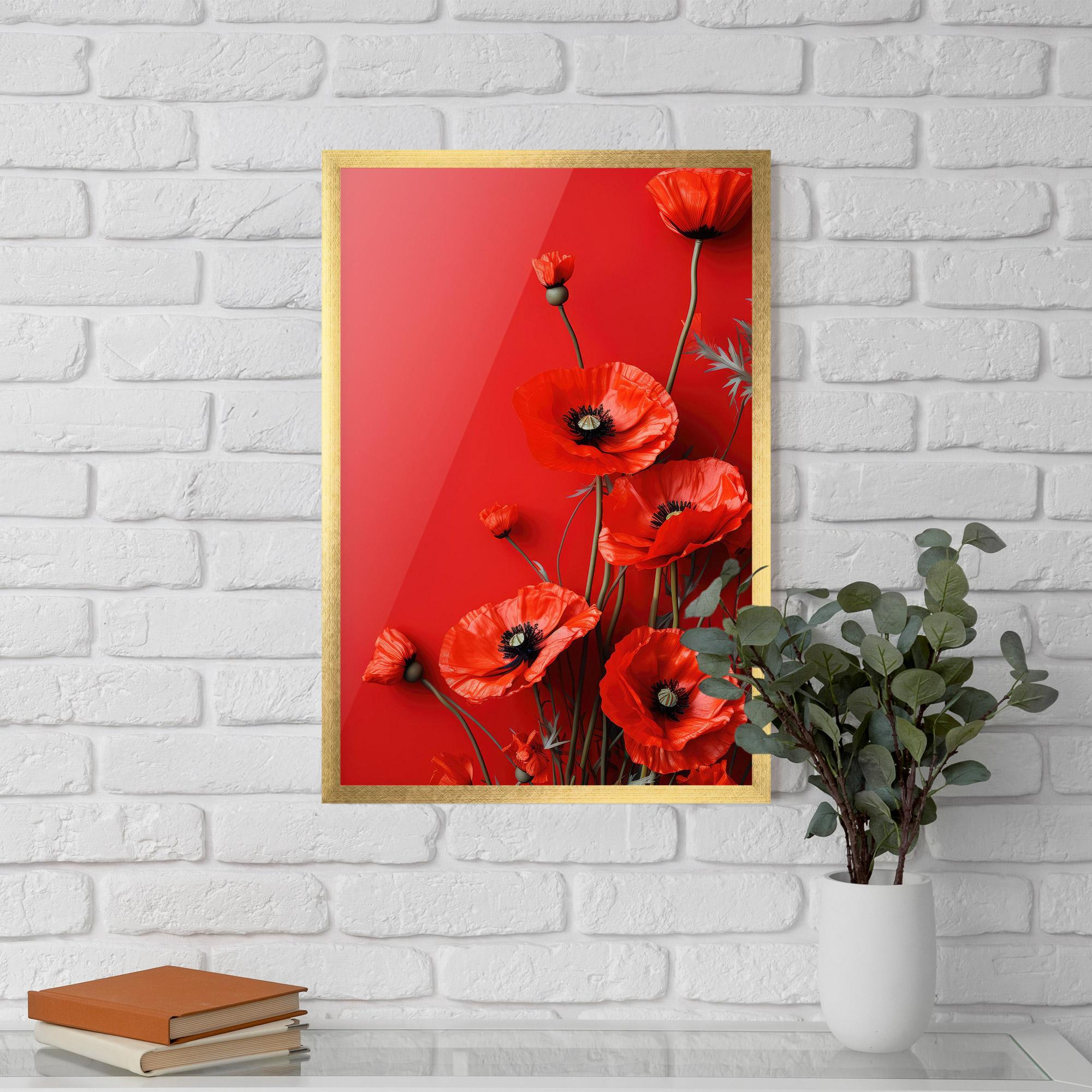 Gerahmte Poster Poppies On The Table mockup 5
