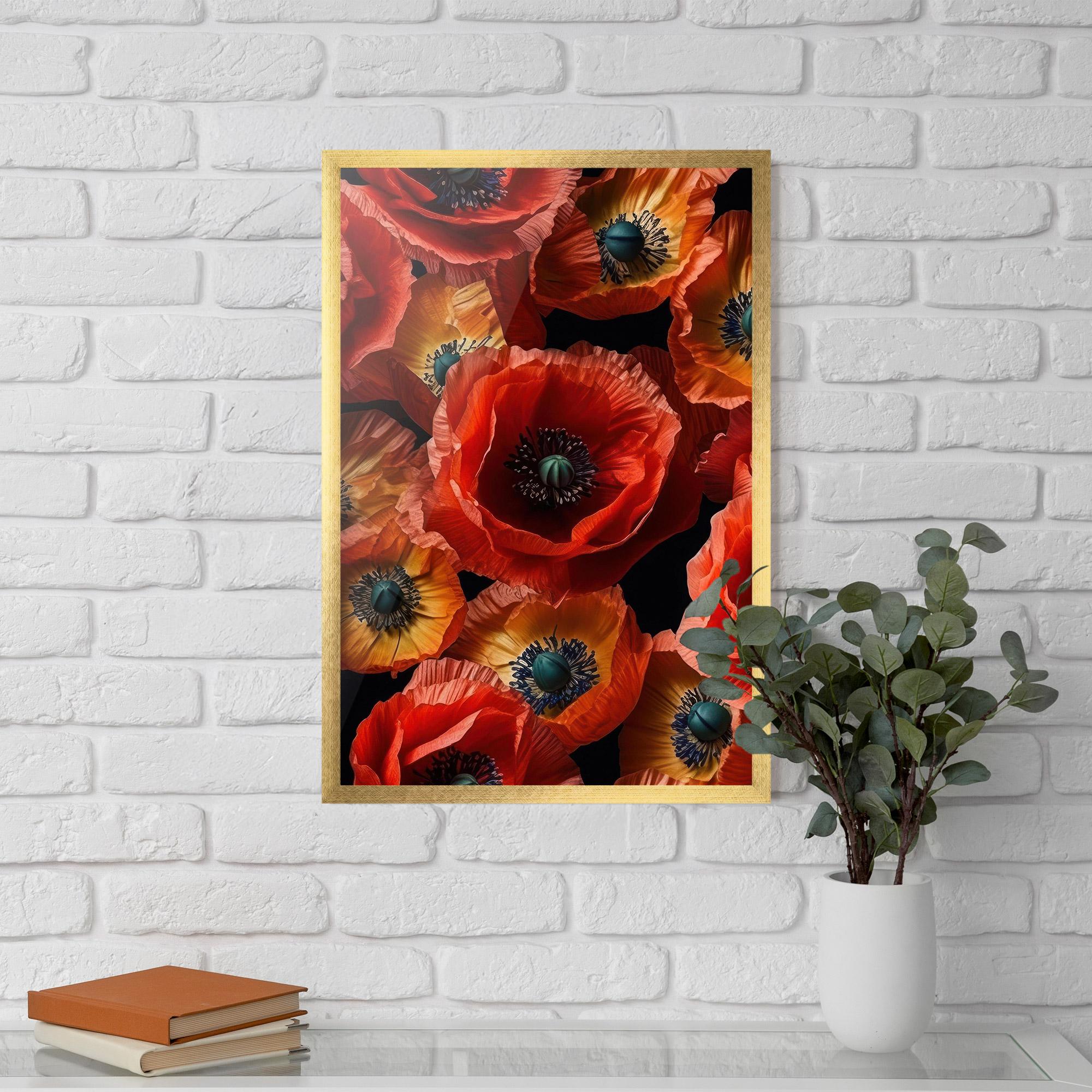 Gerahmte Poster Red Orange Poppy mockup 5