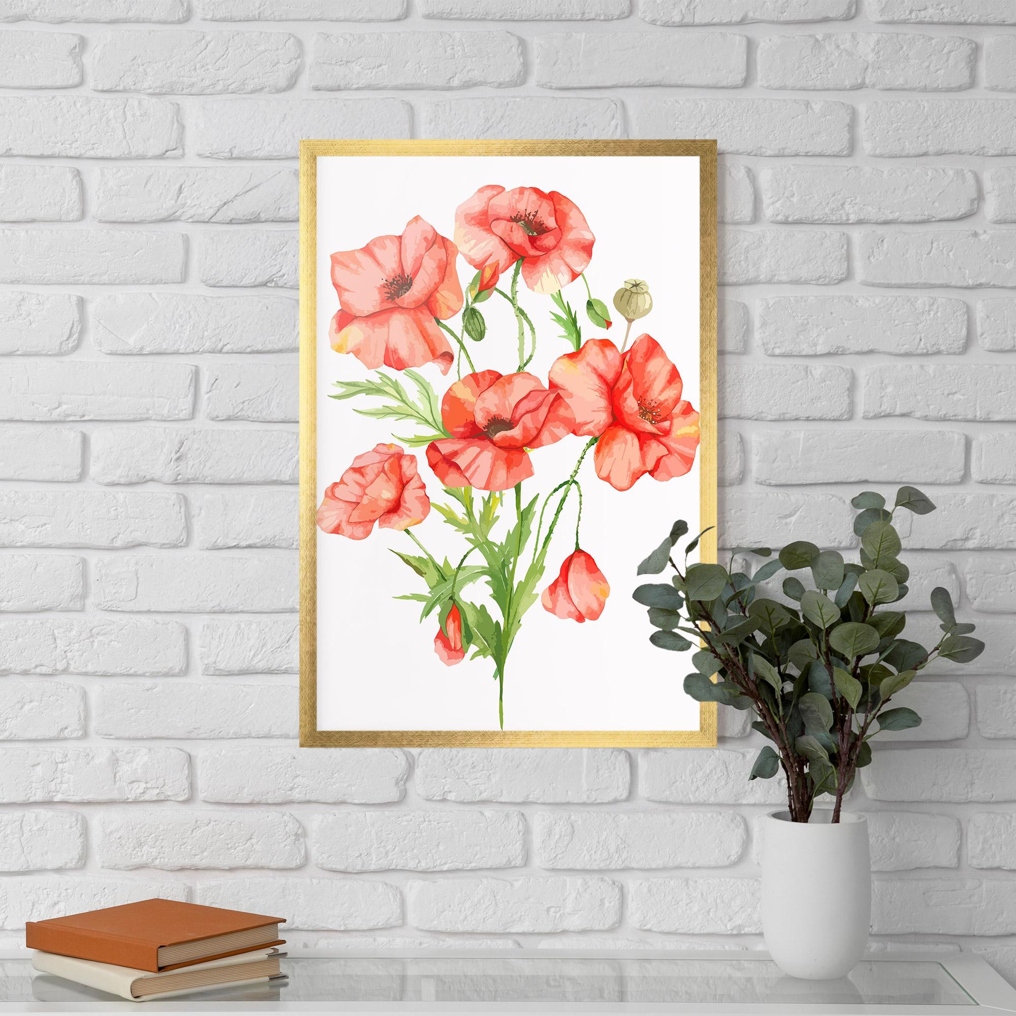 Gerahmte Poster Red Pastel Poppy mockup 5