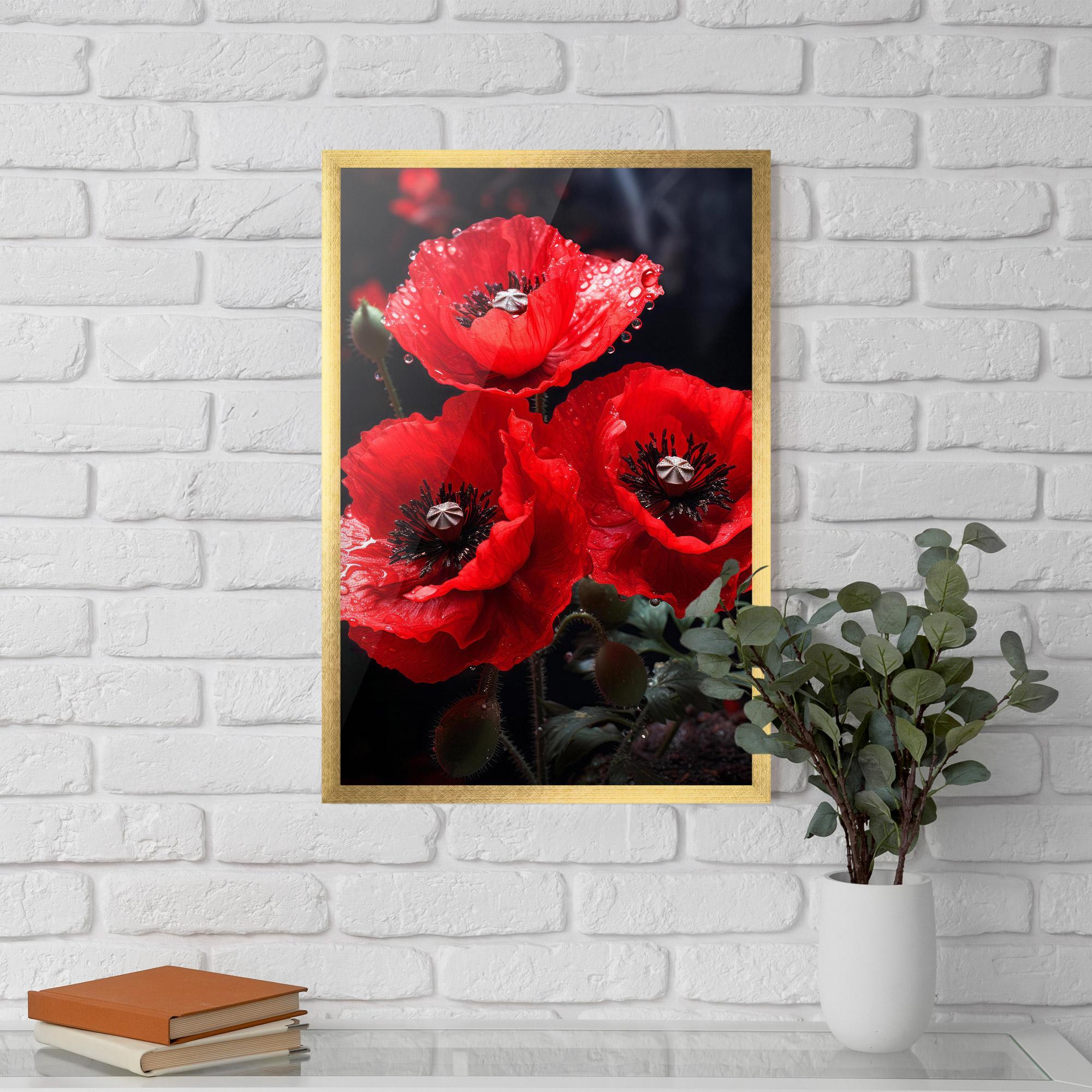 Gerahmte Poster Red Poppy mockup 5