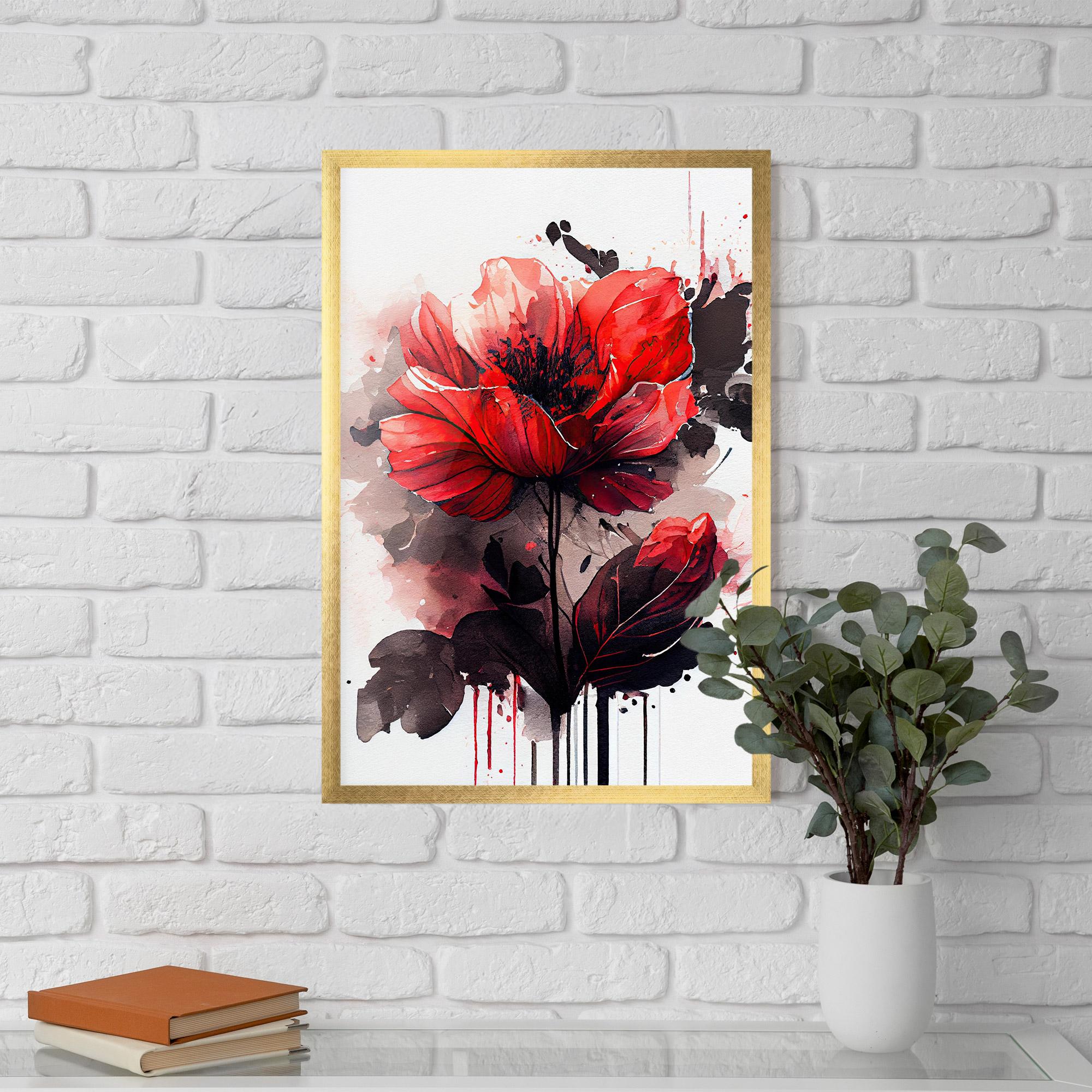 Gerahmte Poster Watercolor Poppy mockup 5