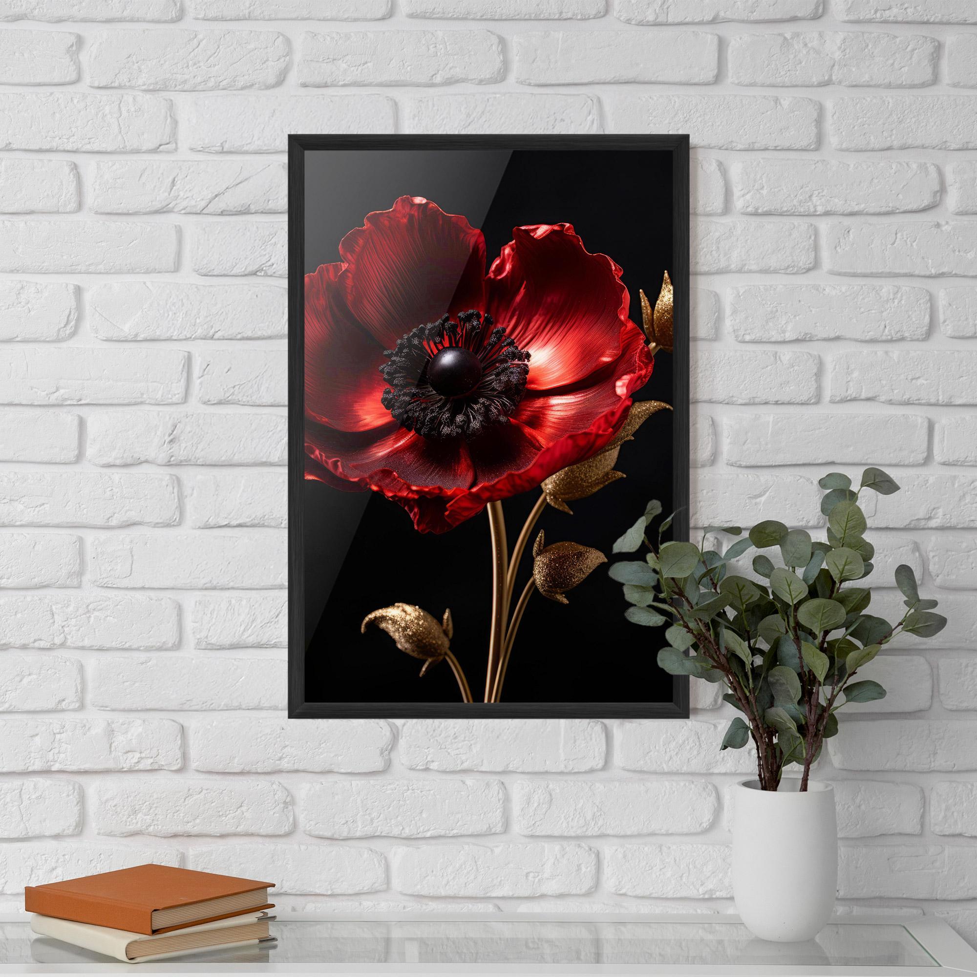 Gerahmte Poster Dark Red Poppy mockup 5