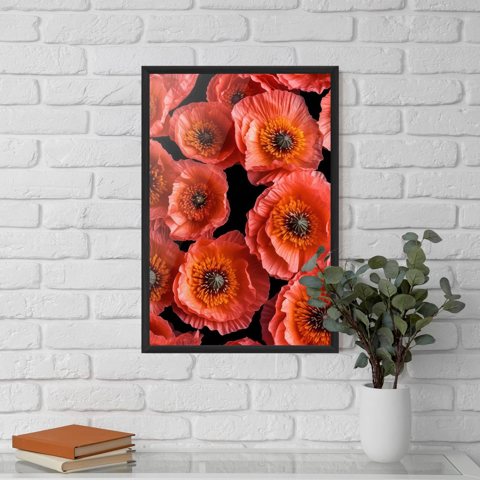 Gerahmte Poster Light Red Poppies mockup 5