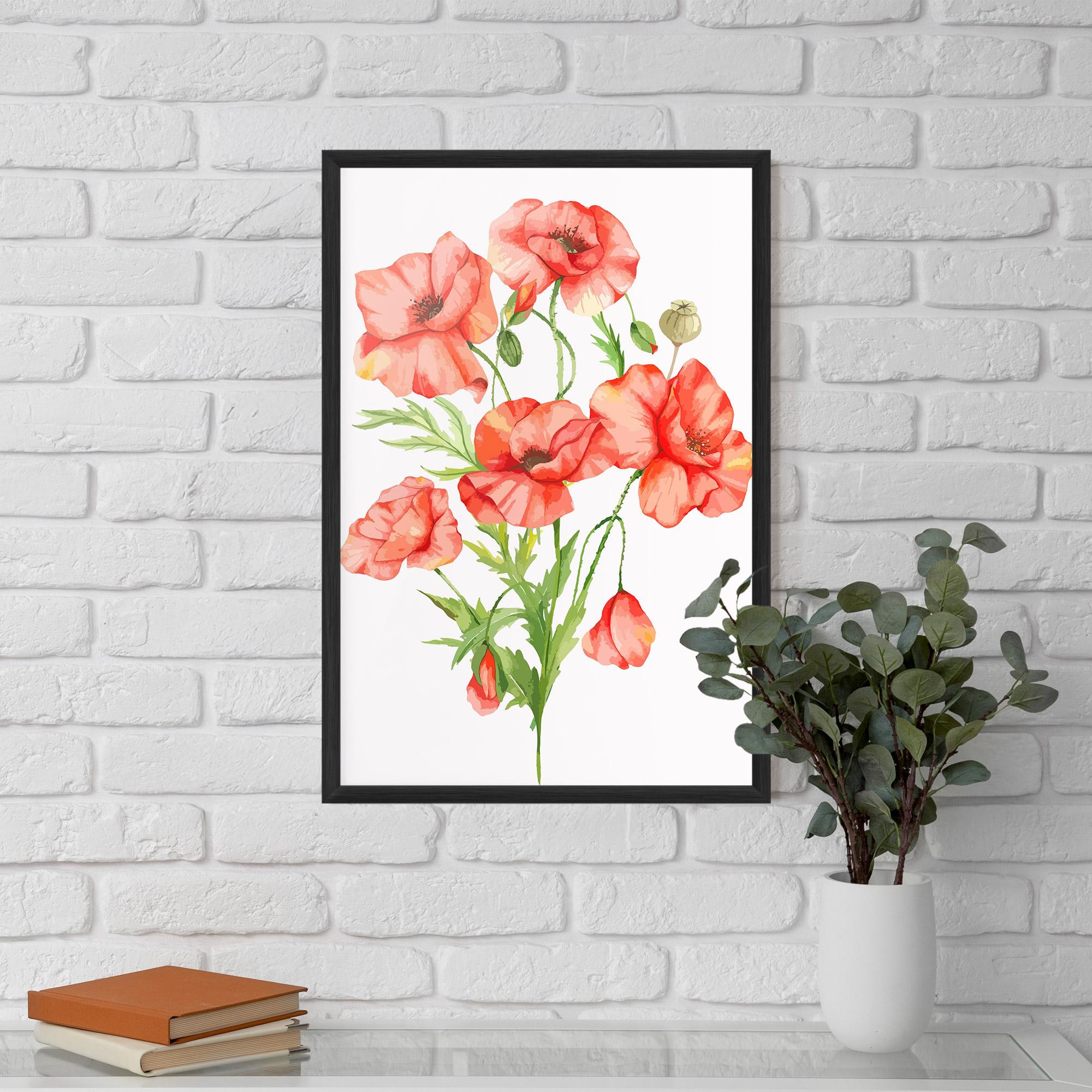 Gerahmte Poster Red Pastel Poppy mockup 5