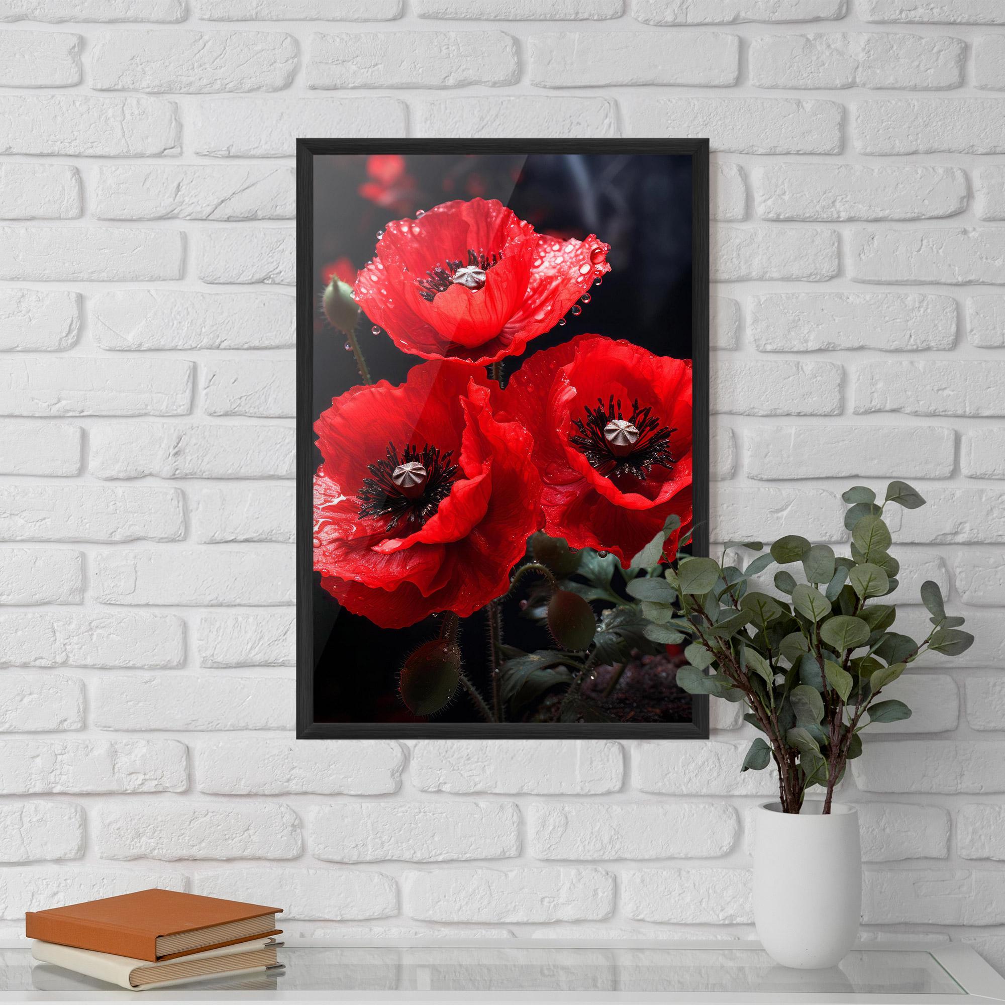 Gerahmte Poster Red Poppy mockup 5