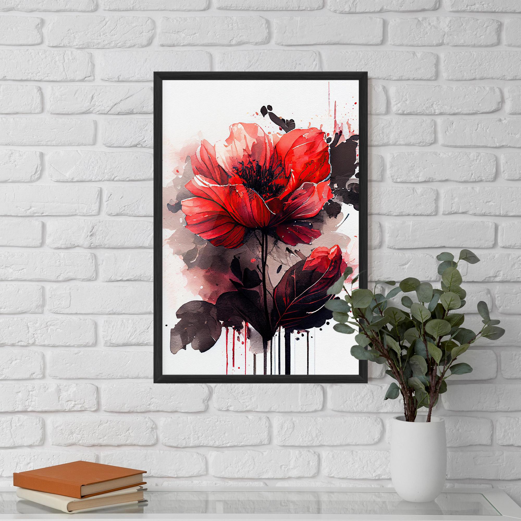 Gerahmte Poster Watercolor Poppy mockup 5