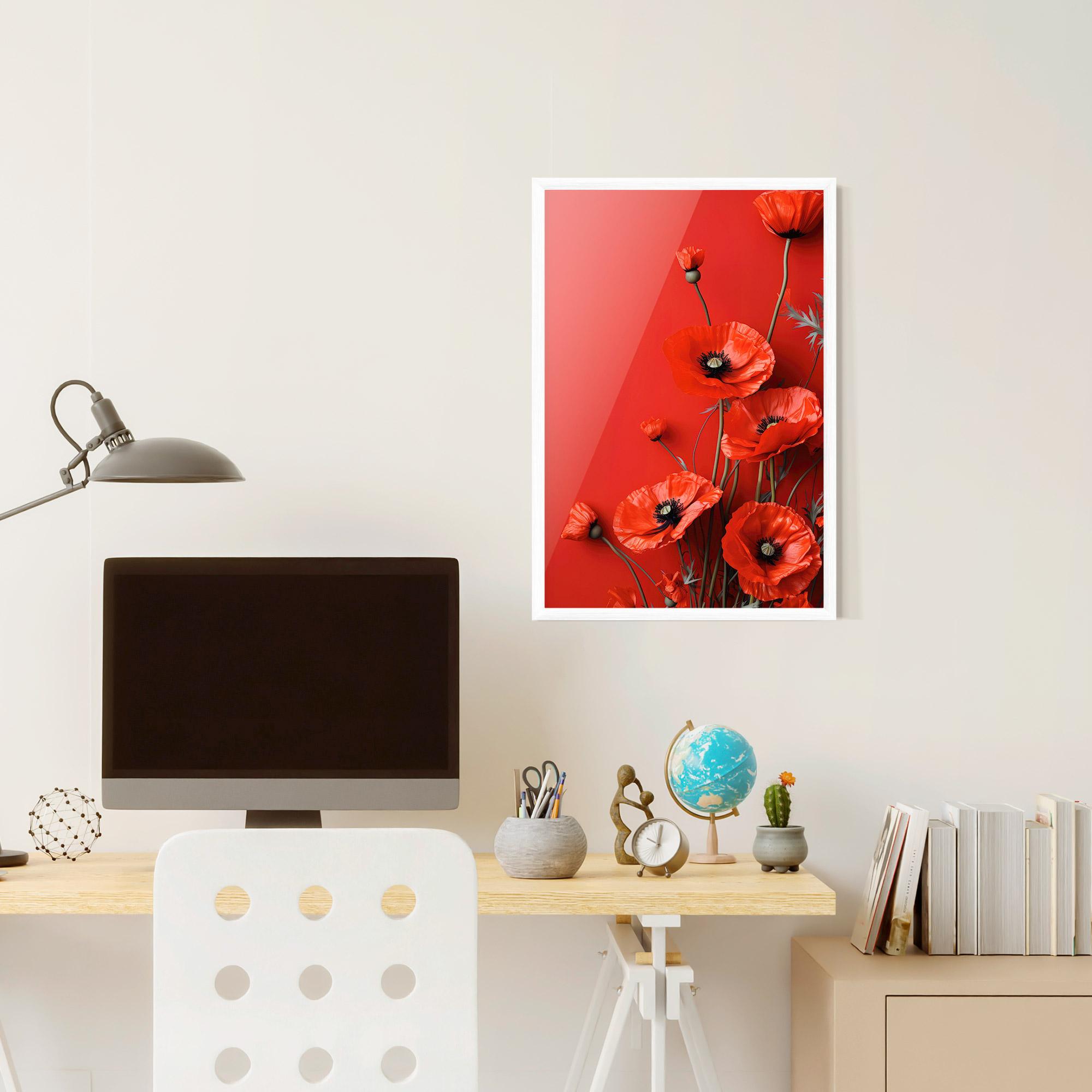 Gerahmte Poster Poppies On The Table mockup 6