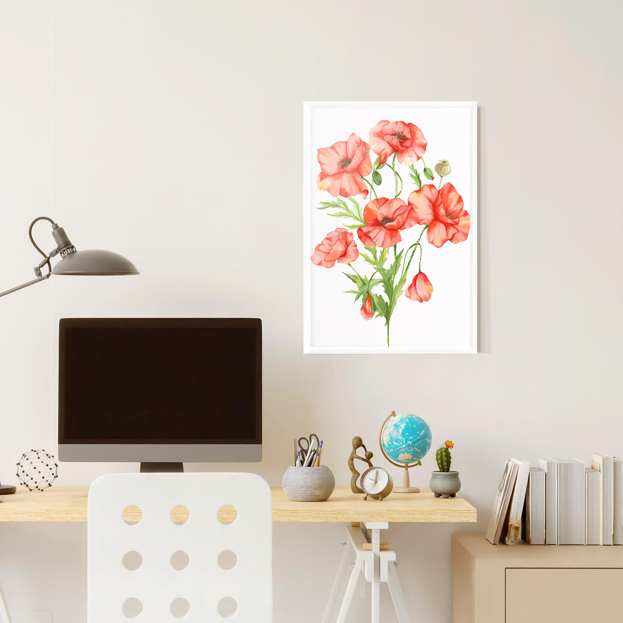 Gerahmte Poster Red Pastel Poppy mockup 6