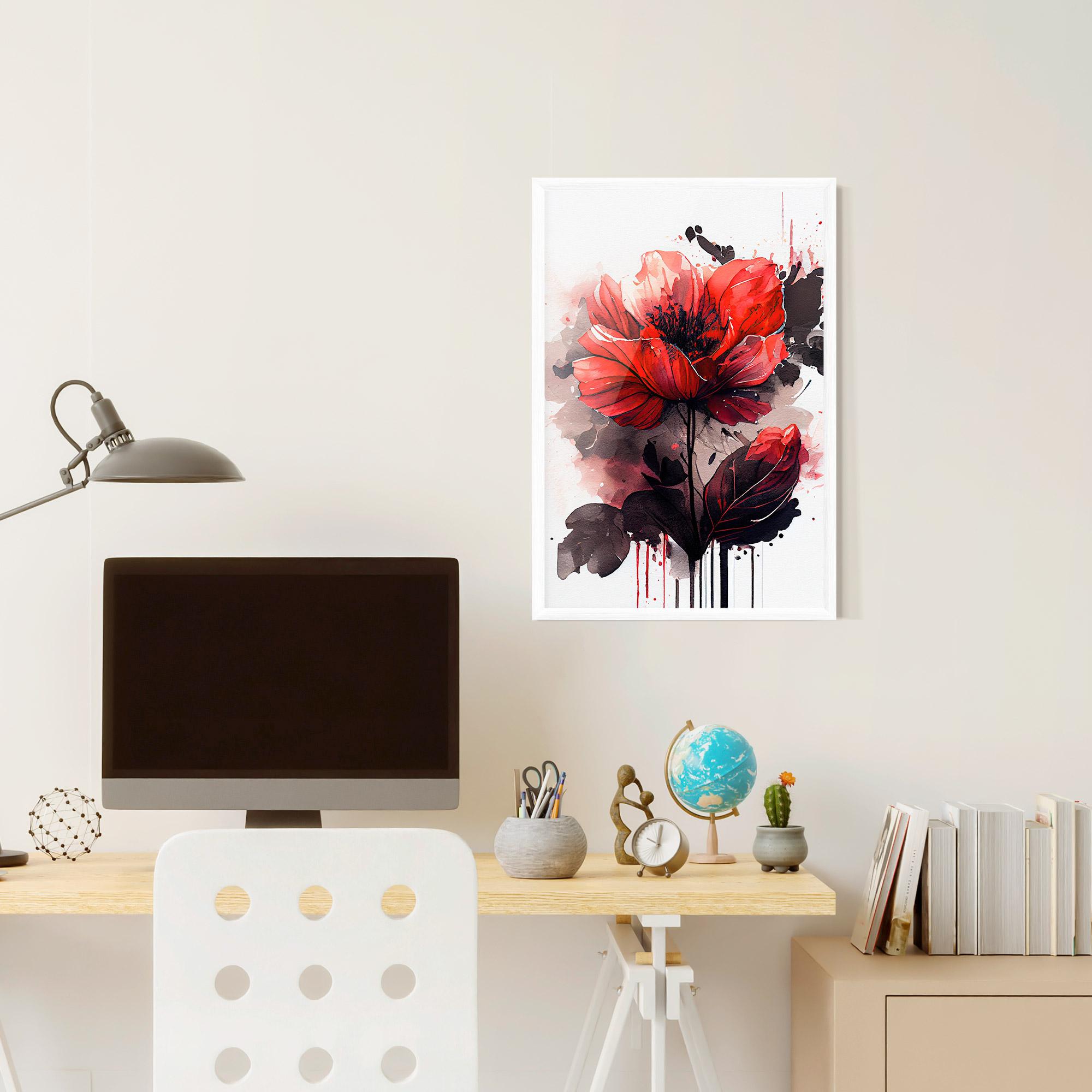 Gerahmte Poster Watercolor Poppy mockup 6