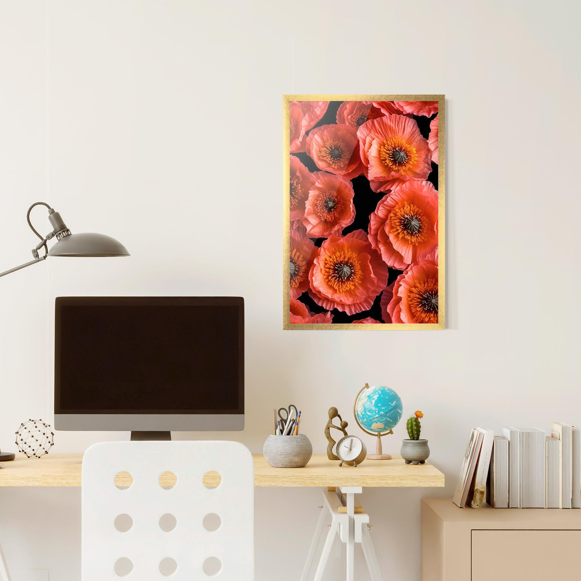 Gerahmte Poster Light Red Poppies mockup 6