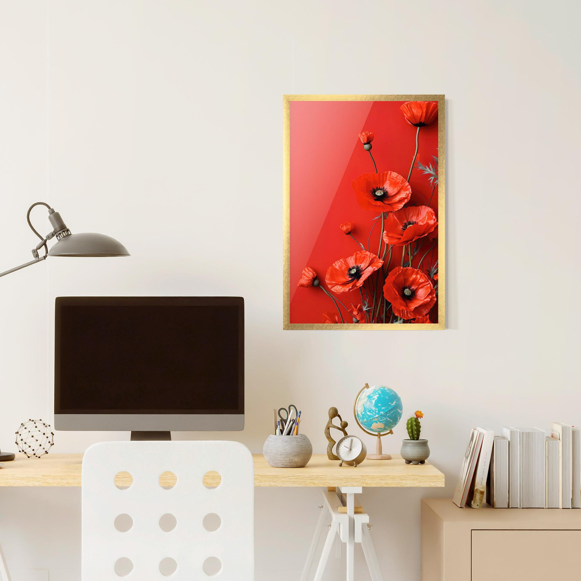 Gerahmte Poster Poppies On The Table mockup 6
