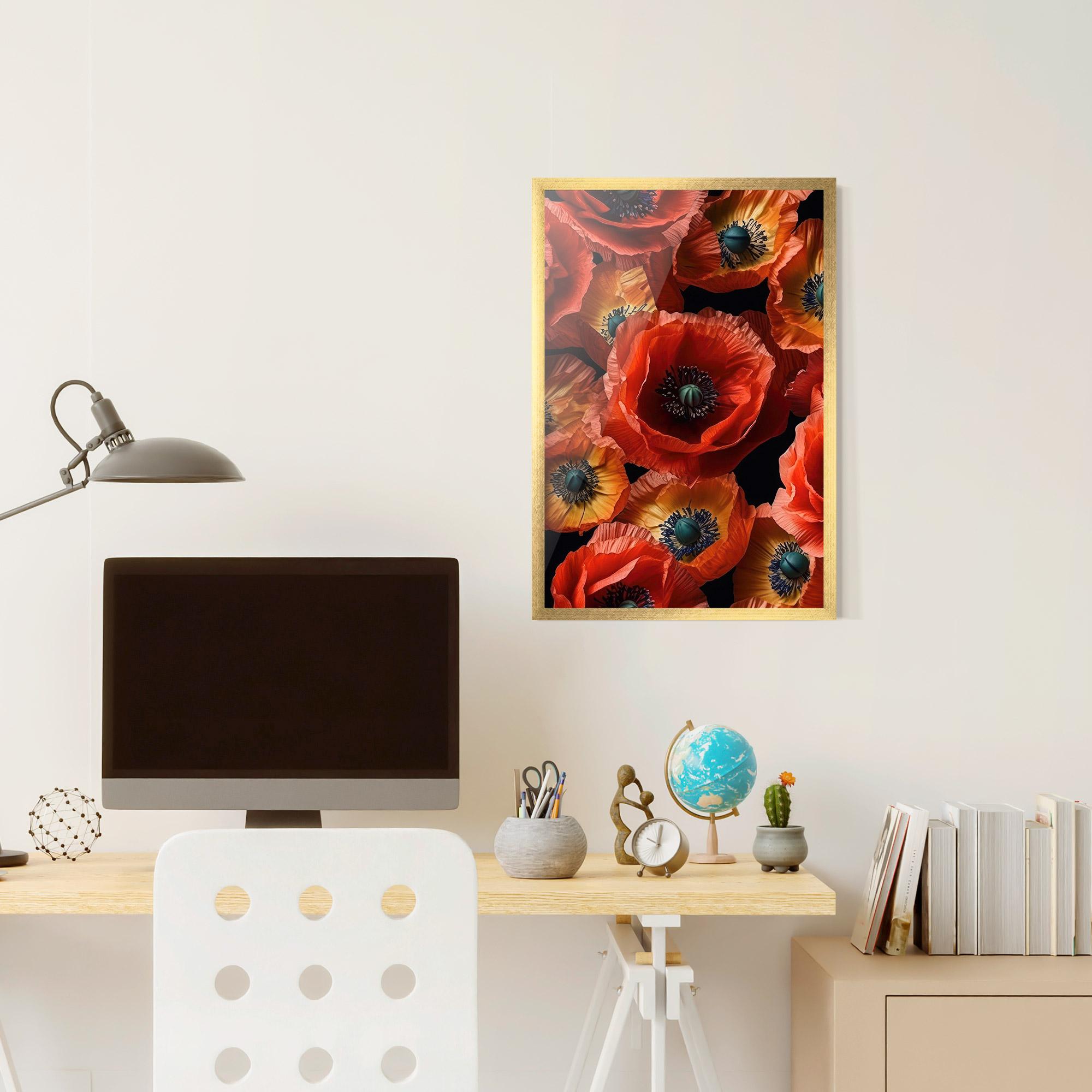 Gerahmte Poster Red Orange Poppy mockup 6