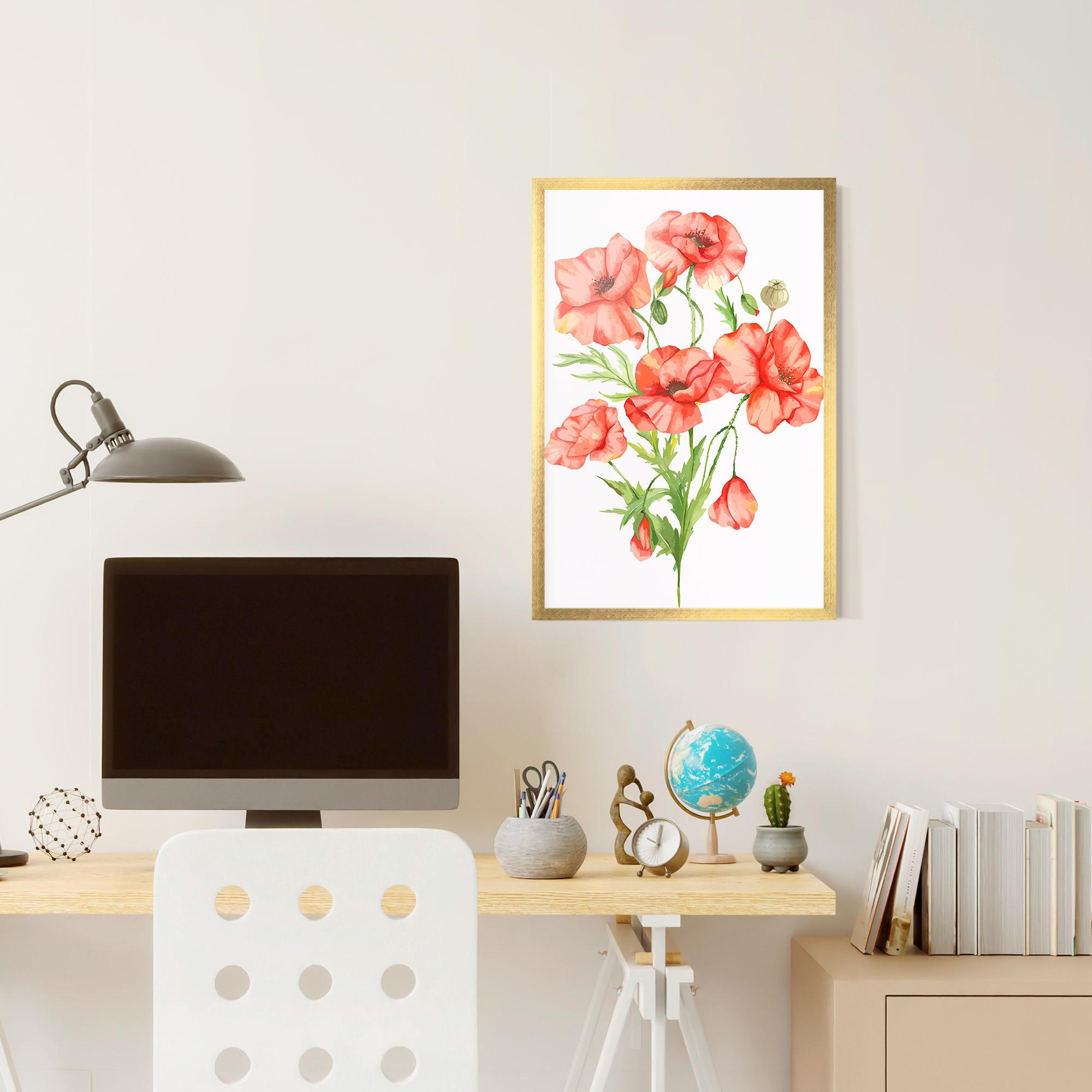 Gerahmte Poster Red Pastel Poppy mockup 6