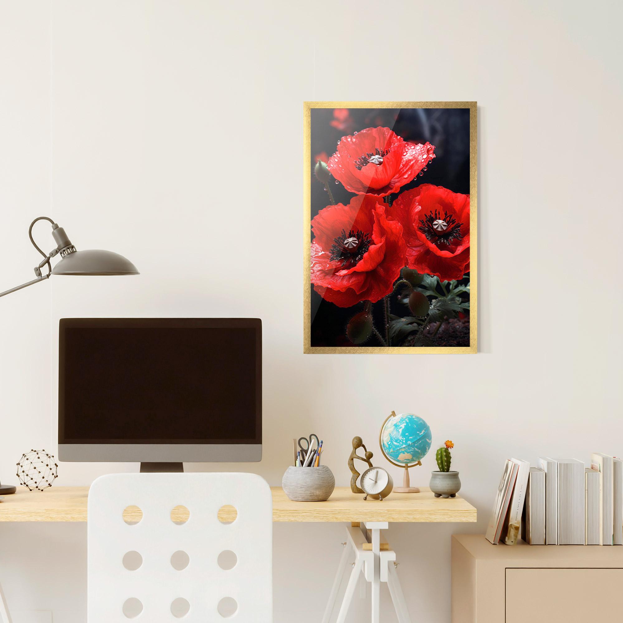 Gerahmte Poster Red Poppy mockup 6