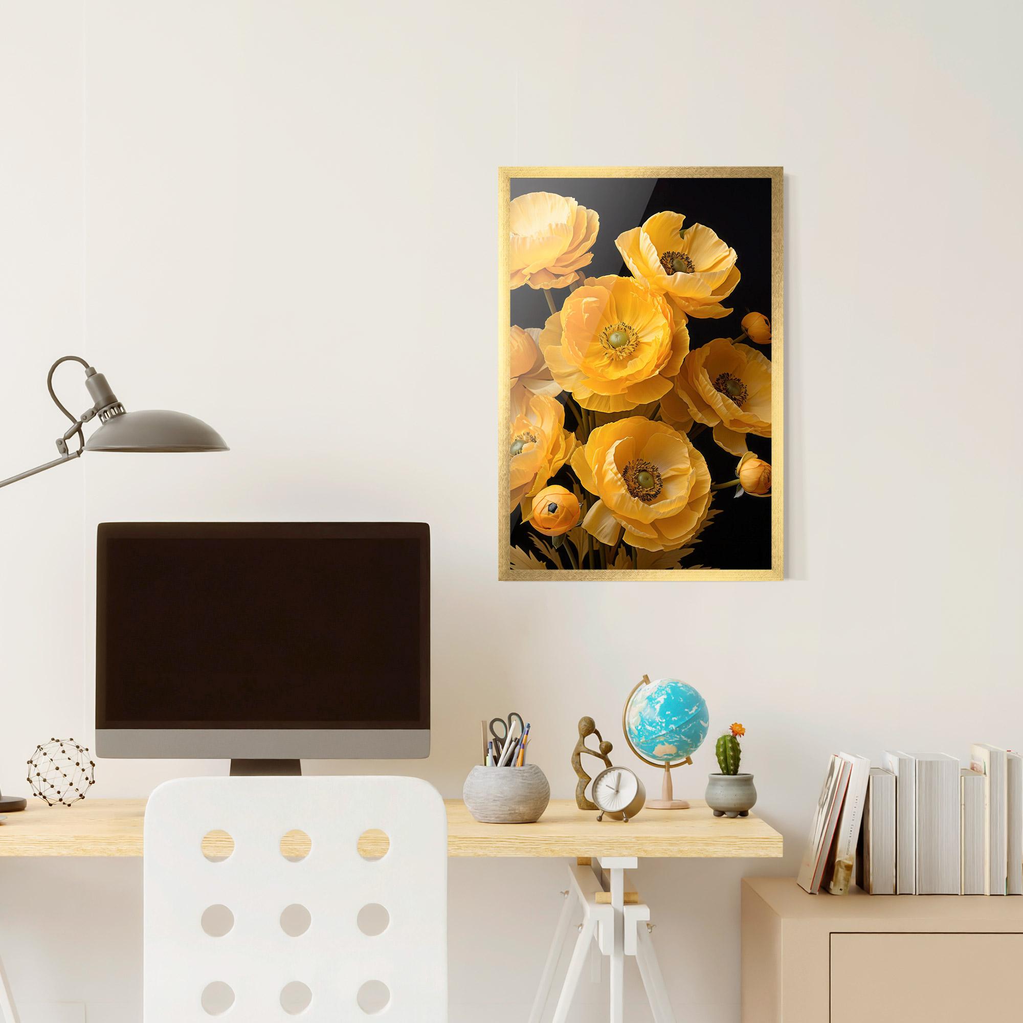 Gerahmte Poster Yellow Poppy mockup 6