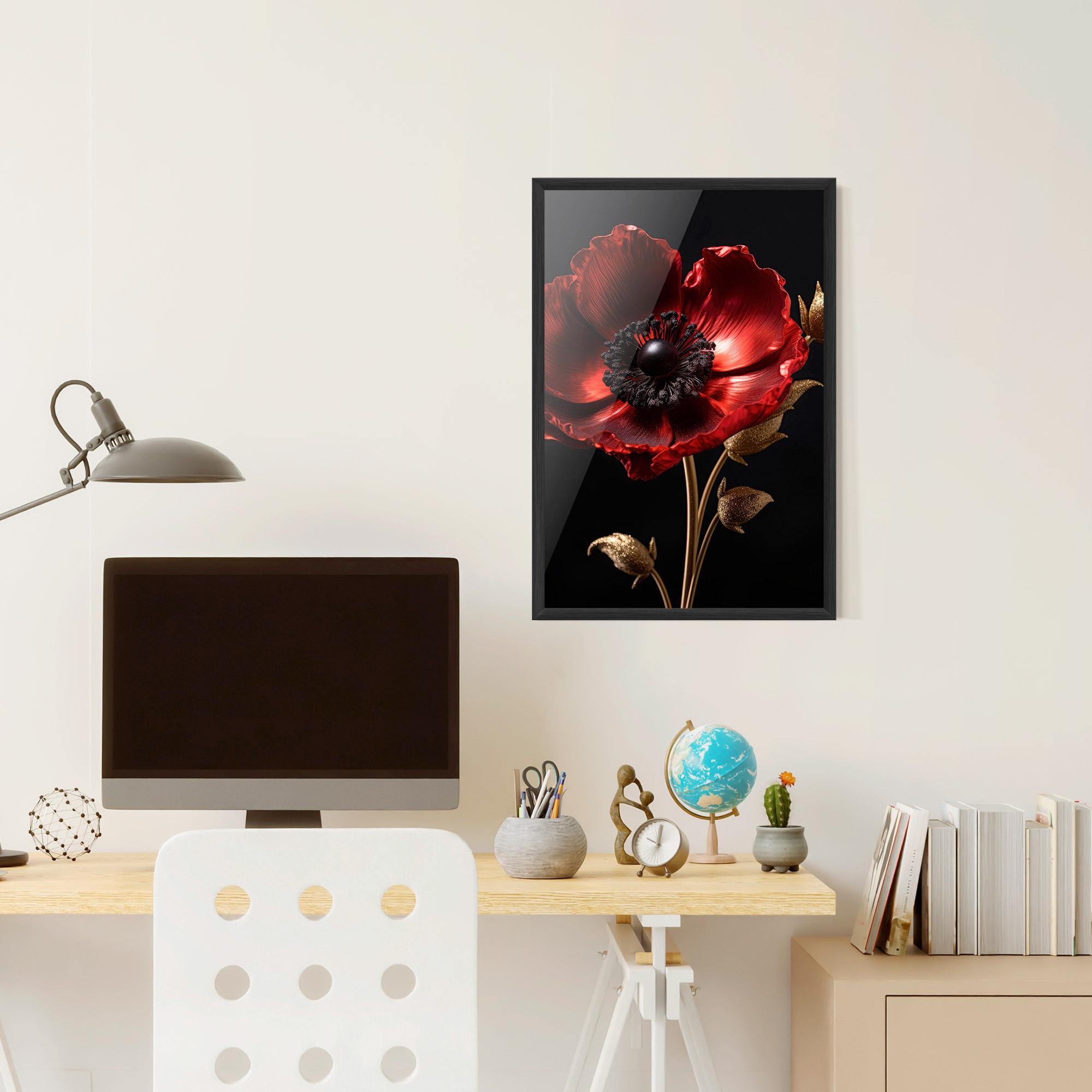 Gerahmte Poster Dark Red Poppy mockup 6