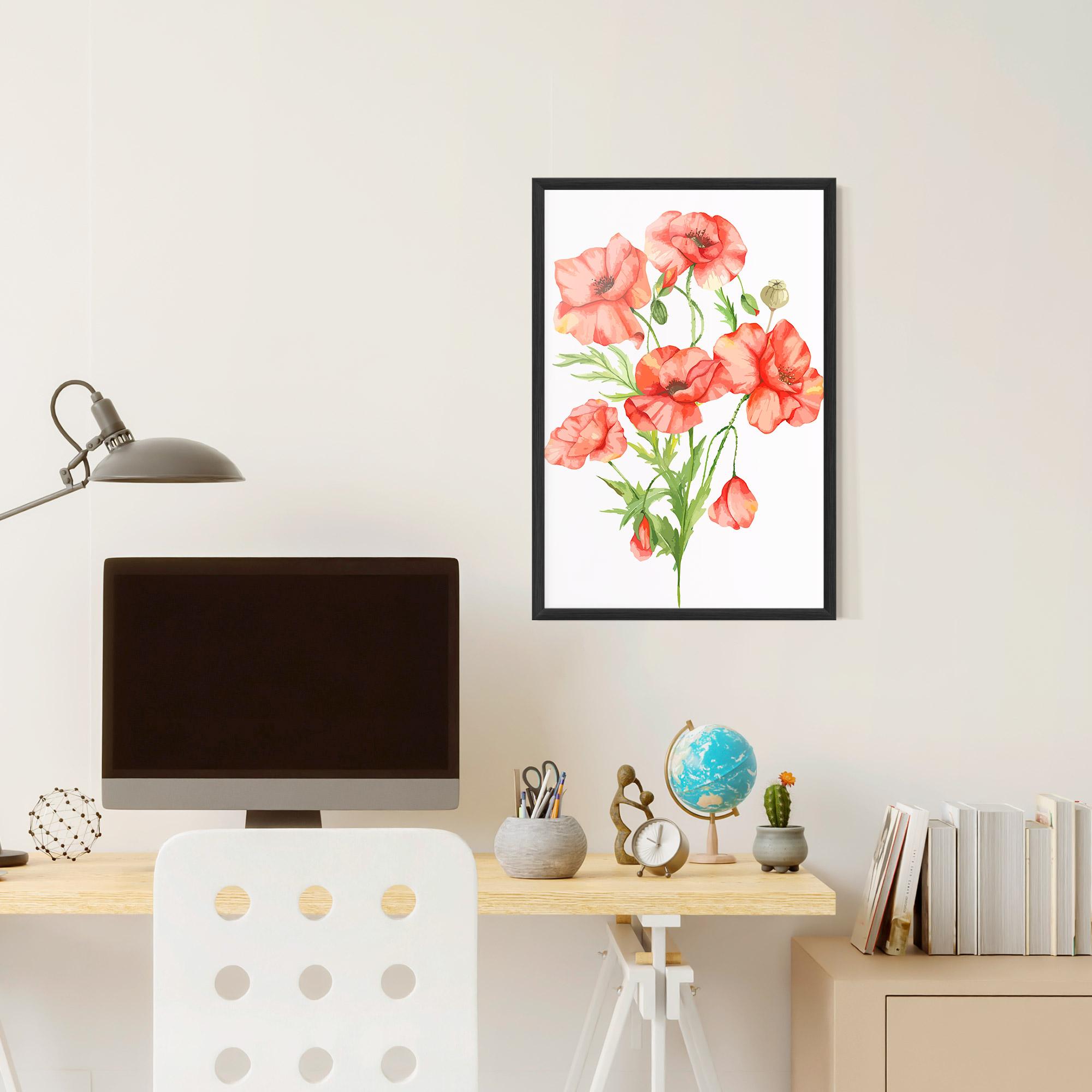 Gerahmte Poster Red Pastel Poppy mockup 6