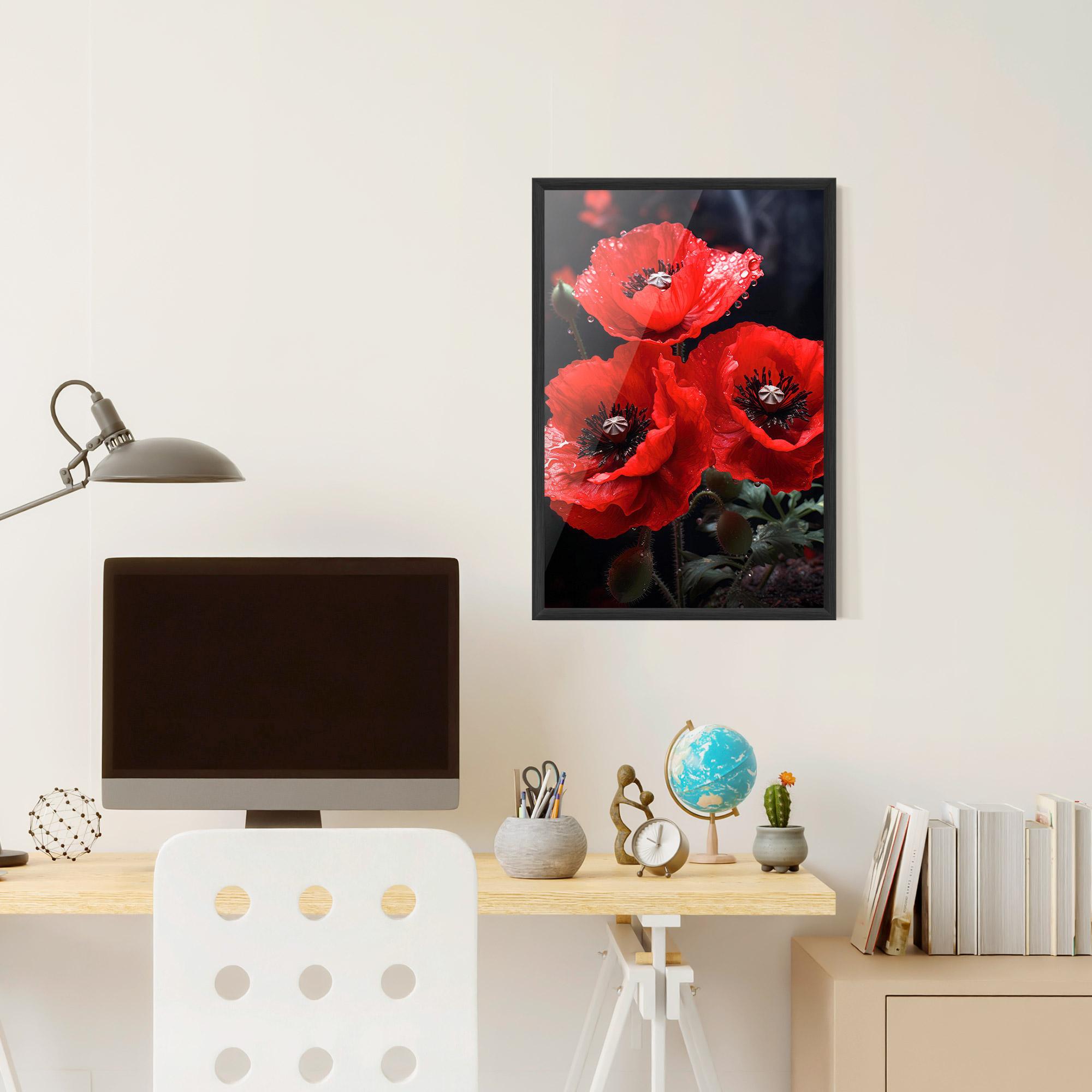Gerahmte Poster Red Poppy mockup 6