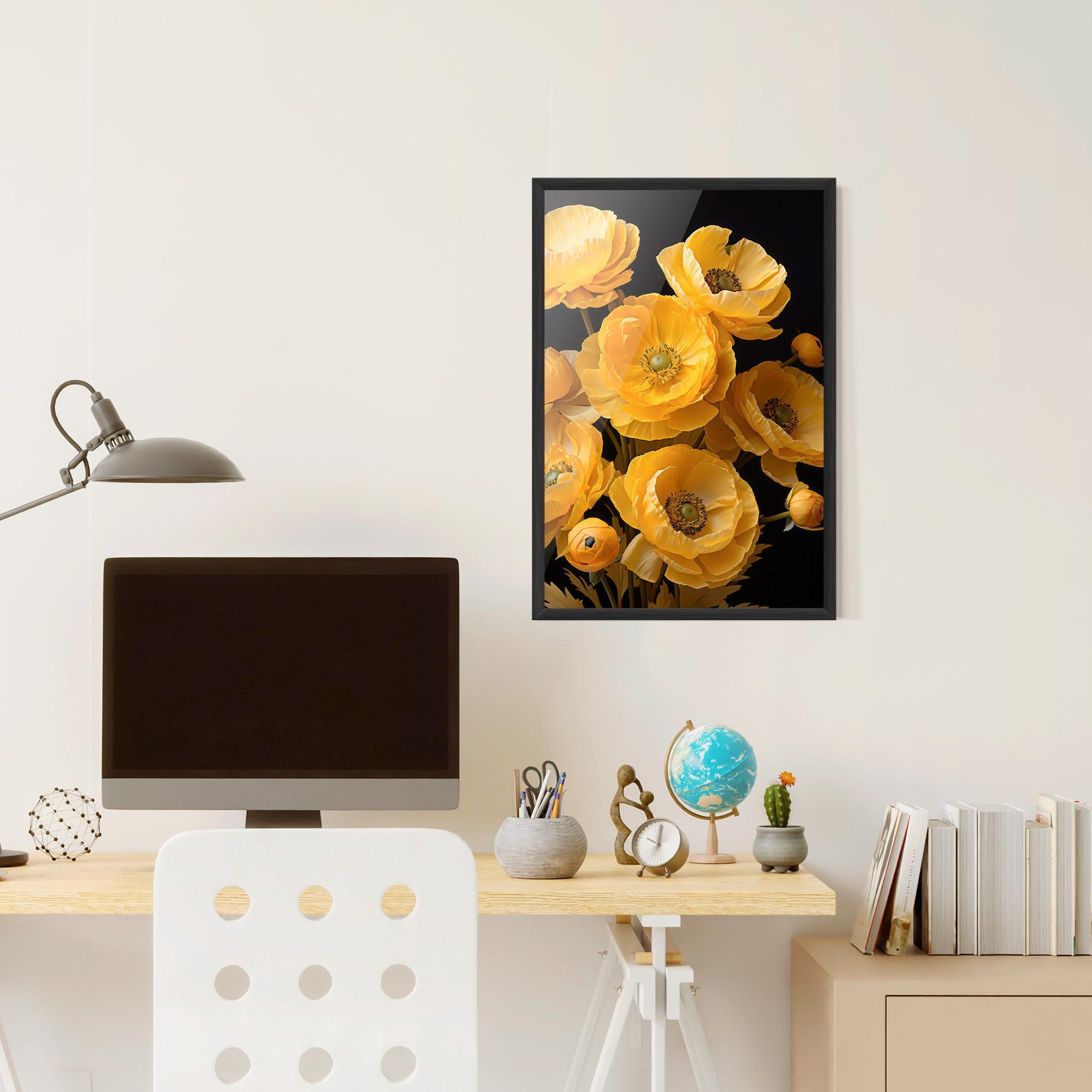 Gerahmte Poster Yellow Poppy mockup 6