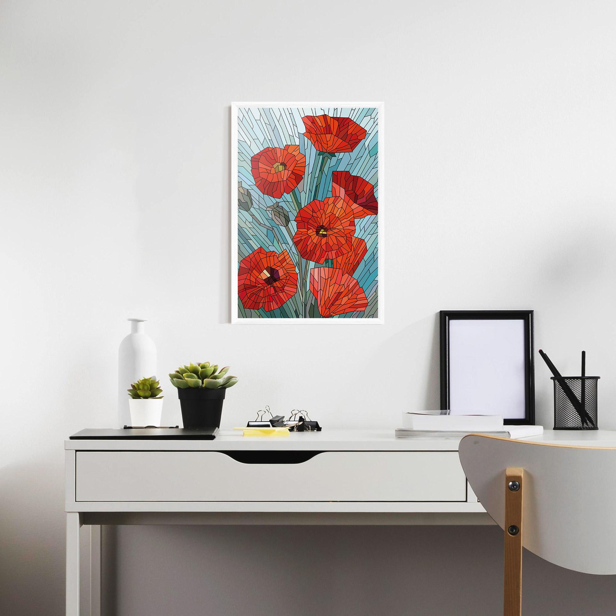 Gerahmte Poster Blue Glass Poppy mockup 7