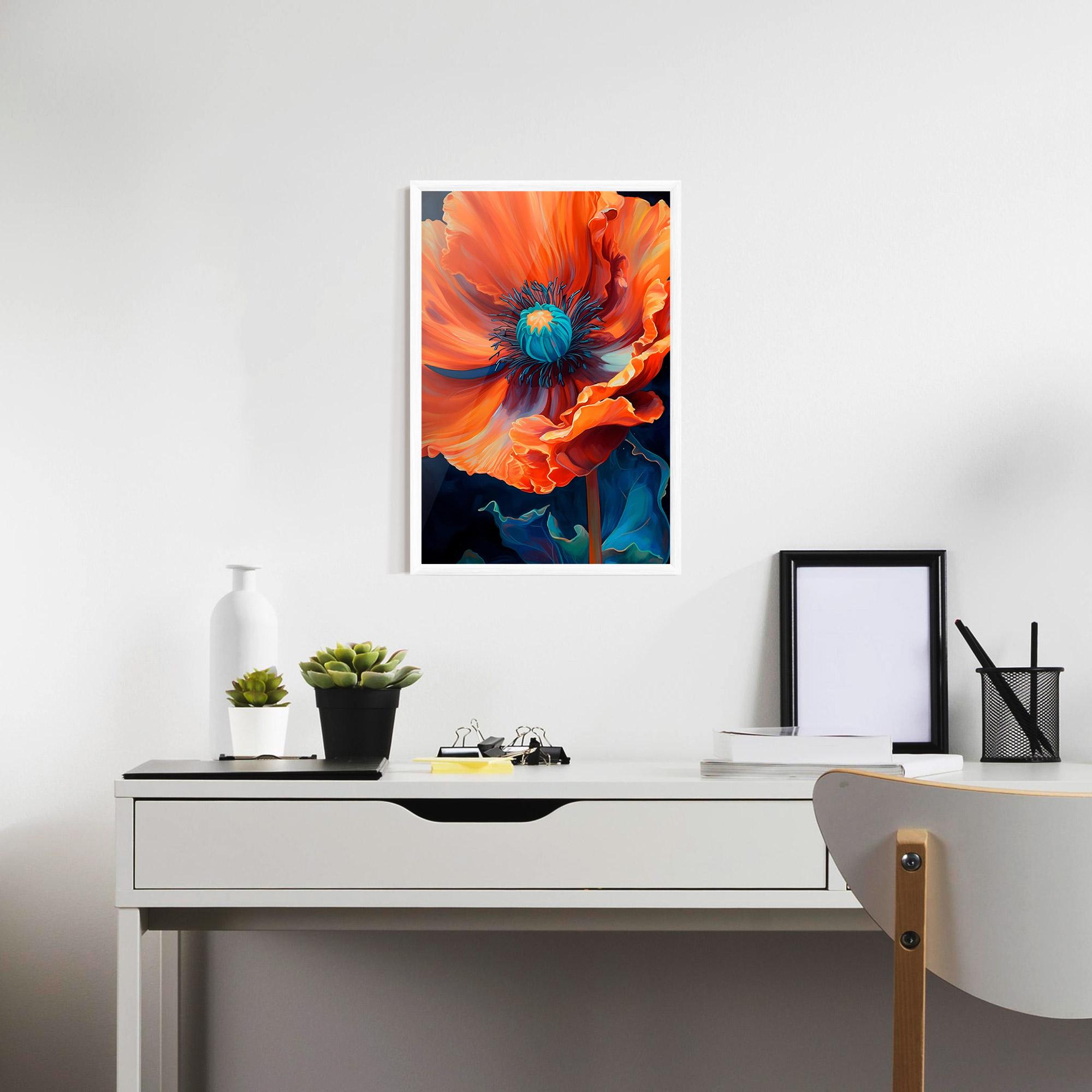 Gerahmte Poster Orange Blue Poppy mockup 7