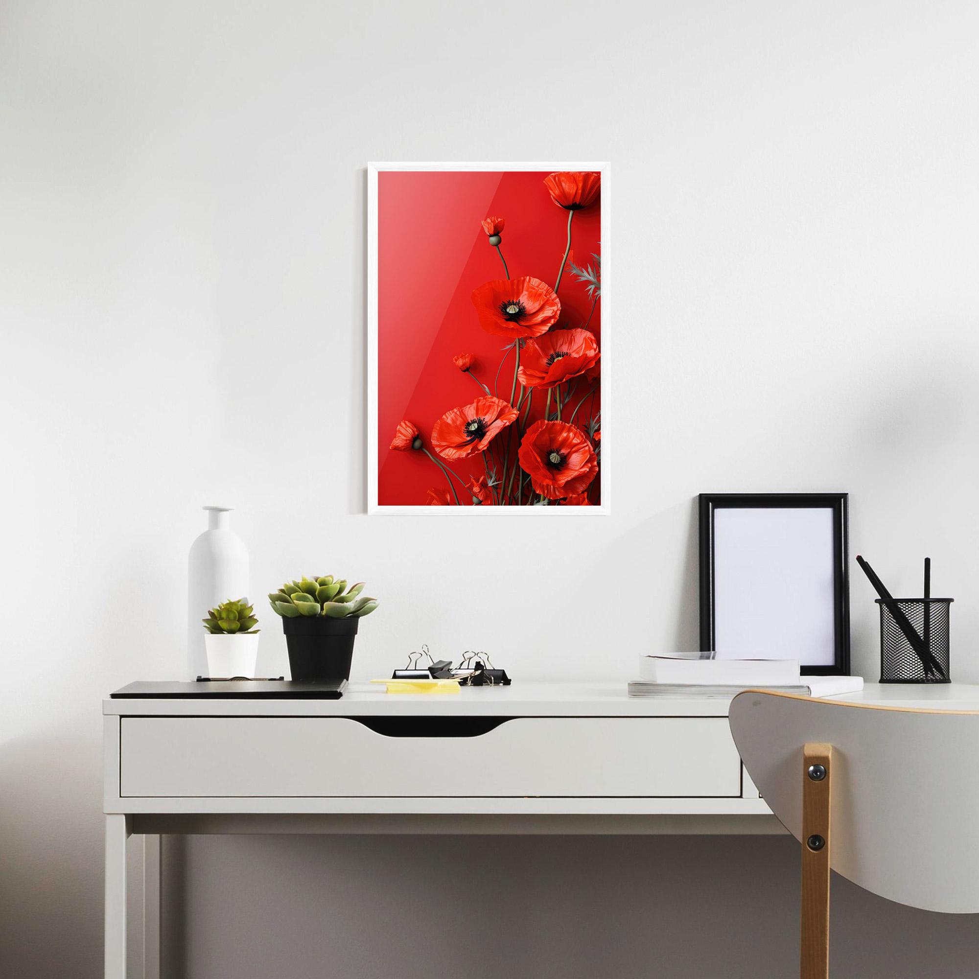 Gerahmte Poster Poppies On The Table mockup 7