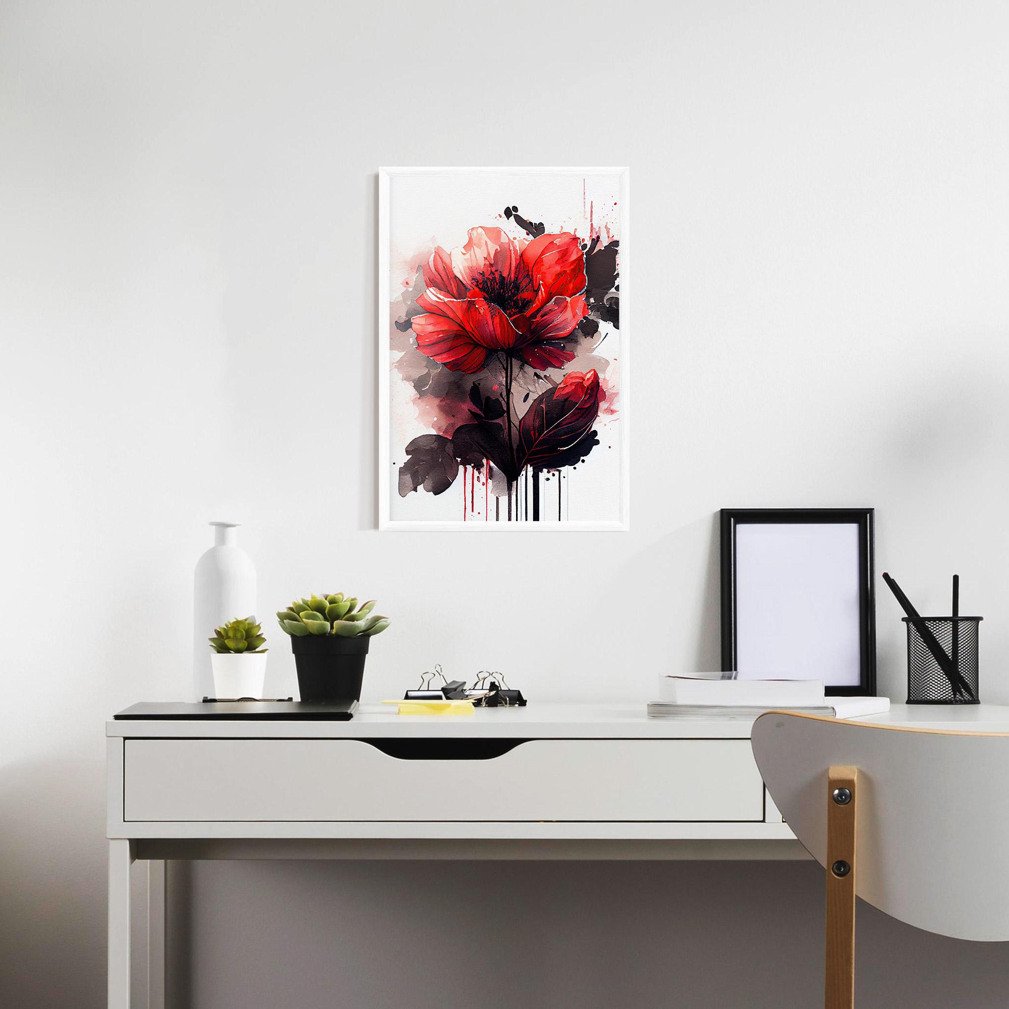 Gerahmte Poster Watercolor Poppy mockup 7