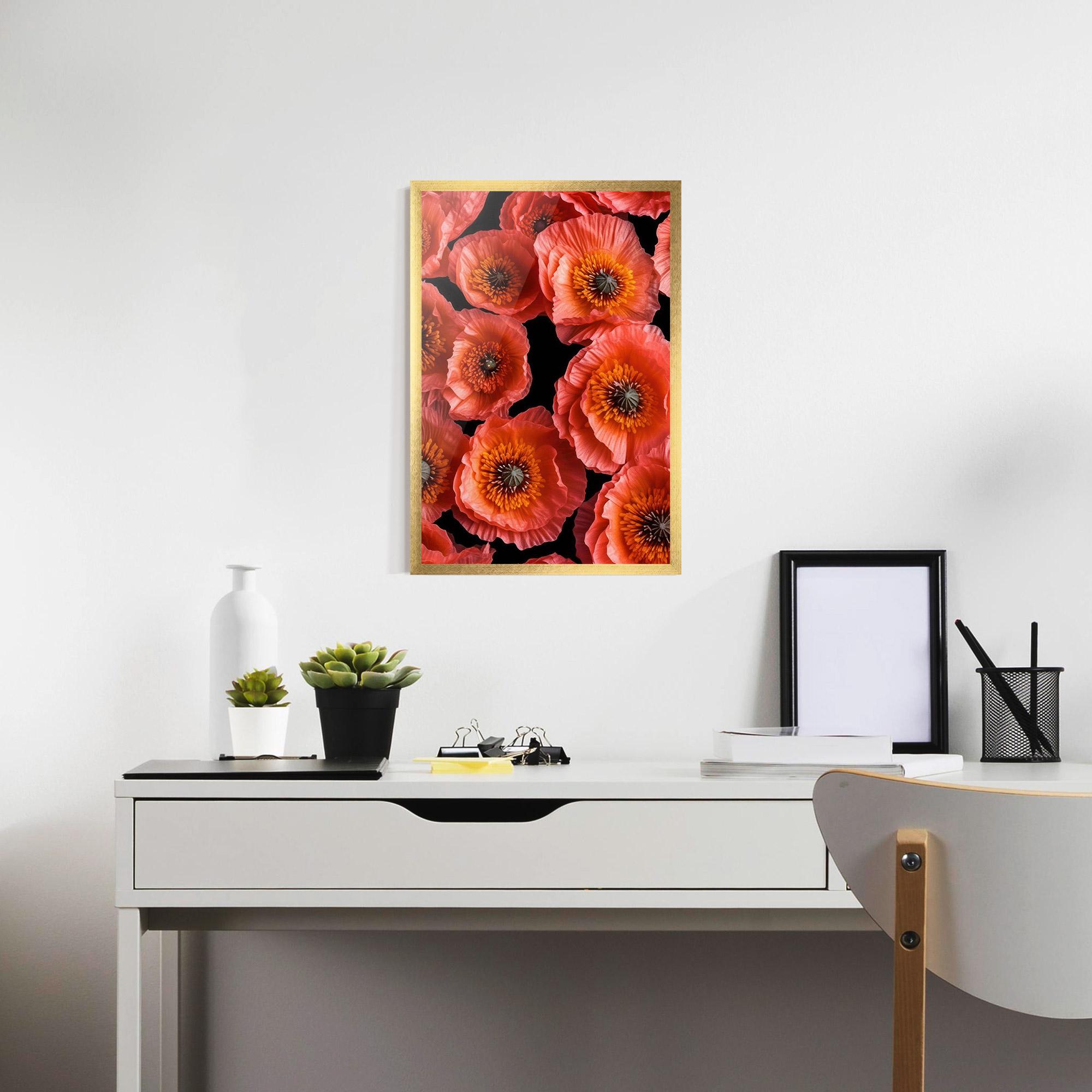 Gerahmte Poster Light Red Poppies mockup 7